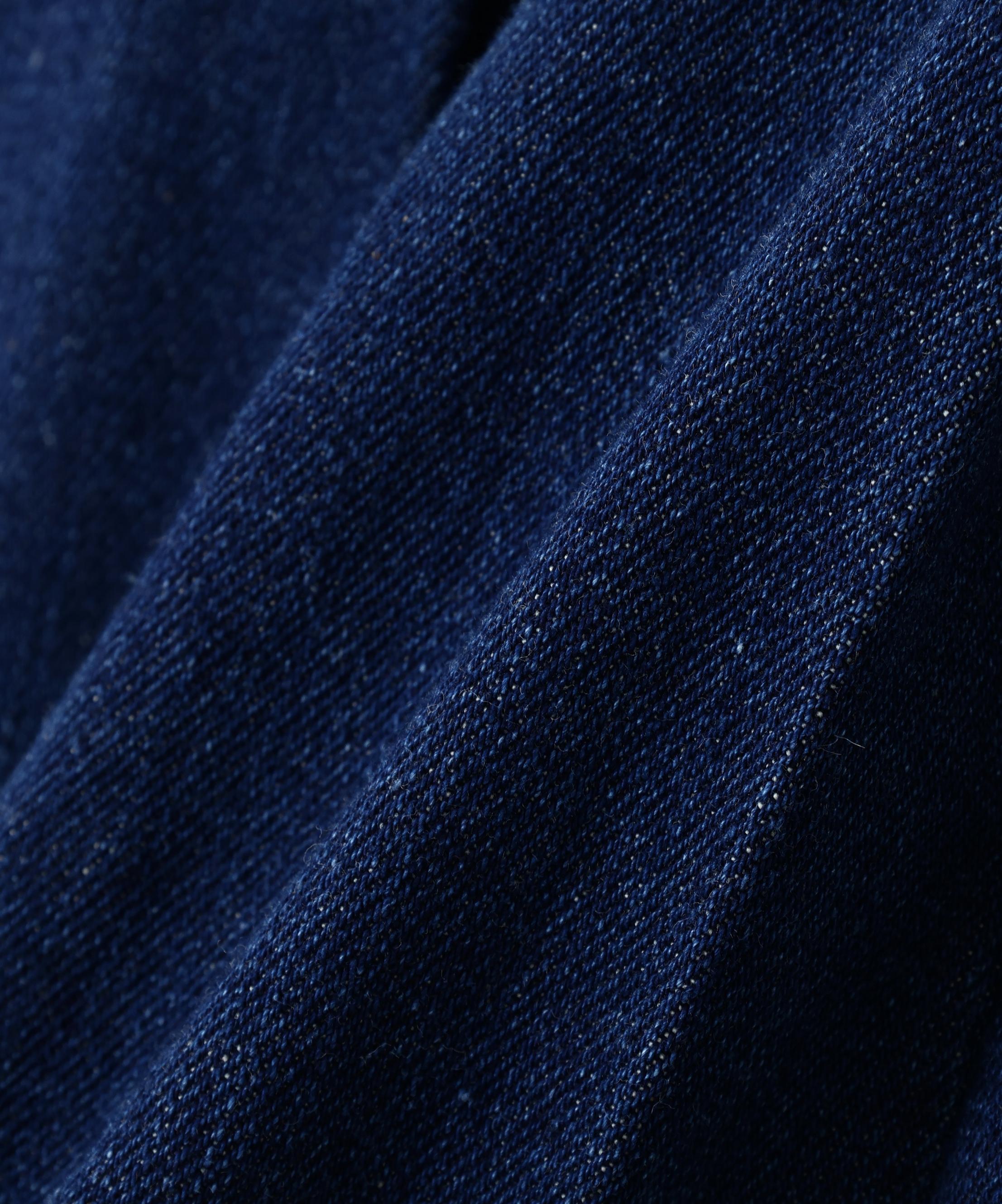 ボックスプリーツデニムミニスカート インディゴ