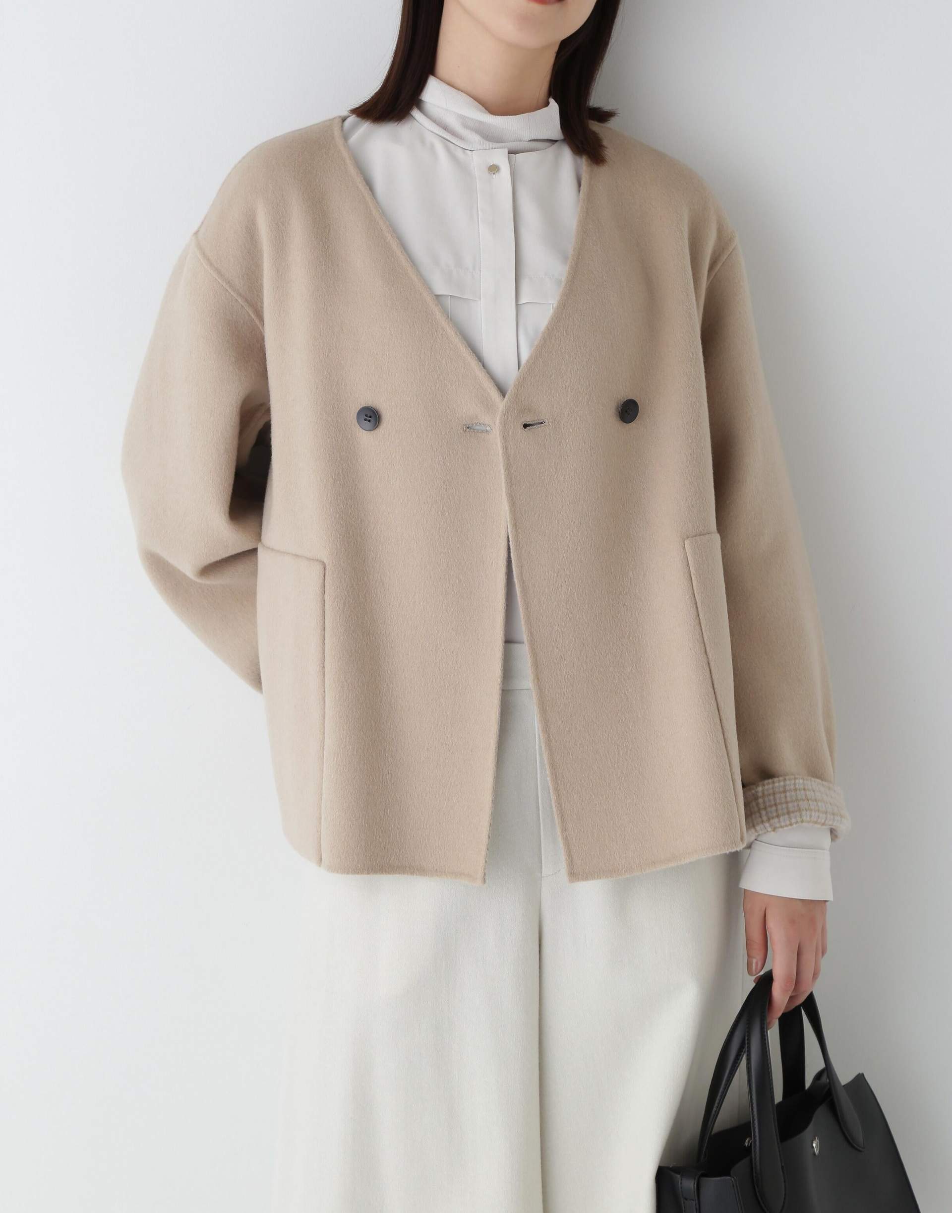 ◆リバーショートジャケットブルゾン ベージュ