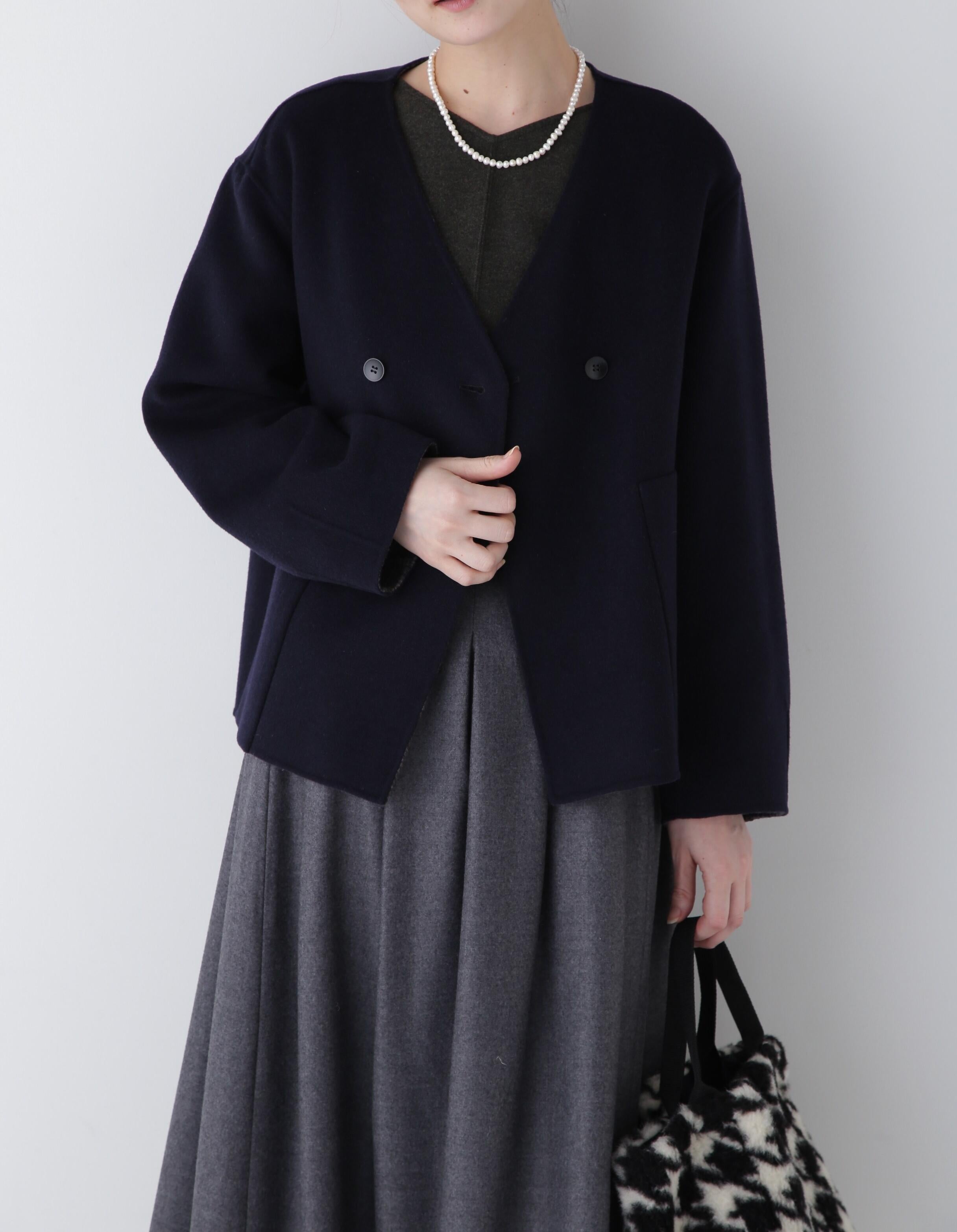 ◆リバーショートジャケットブルゾン ネイビー