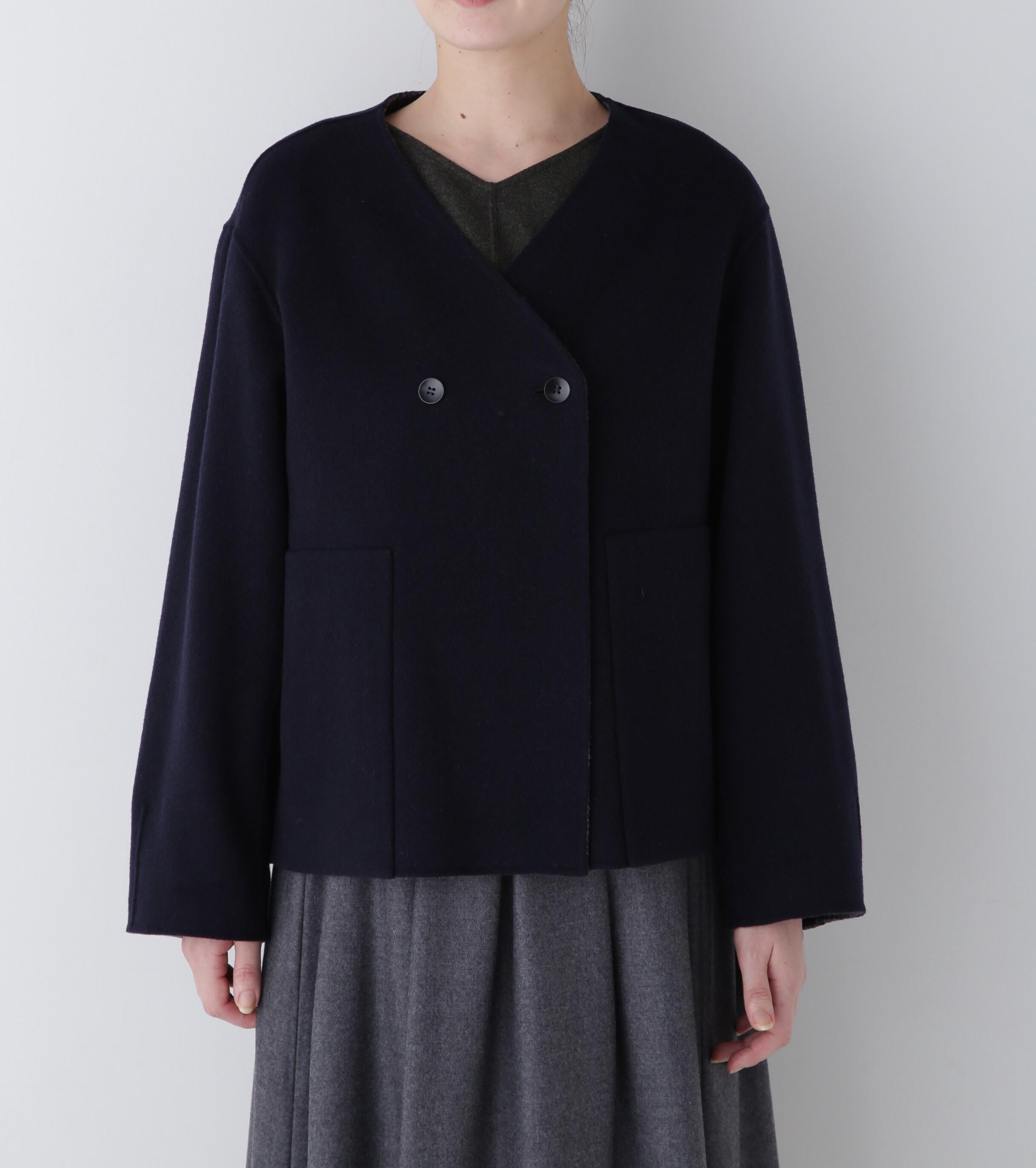 ◆リバーショートジャケットブルゾン ネイビー