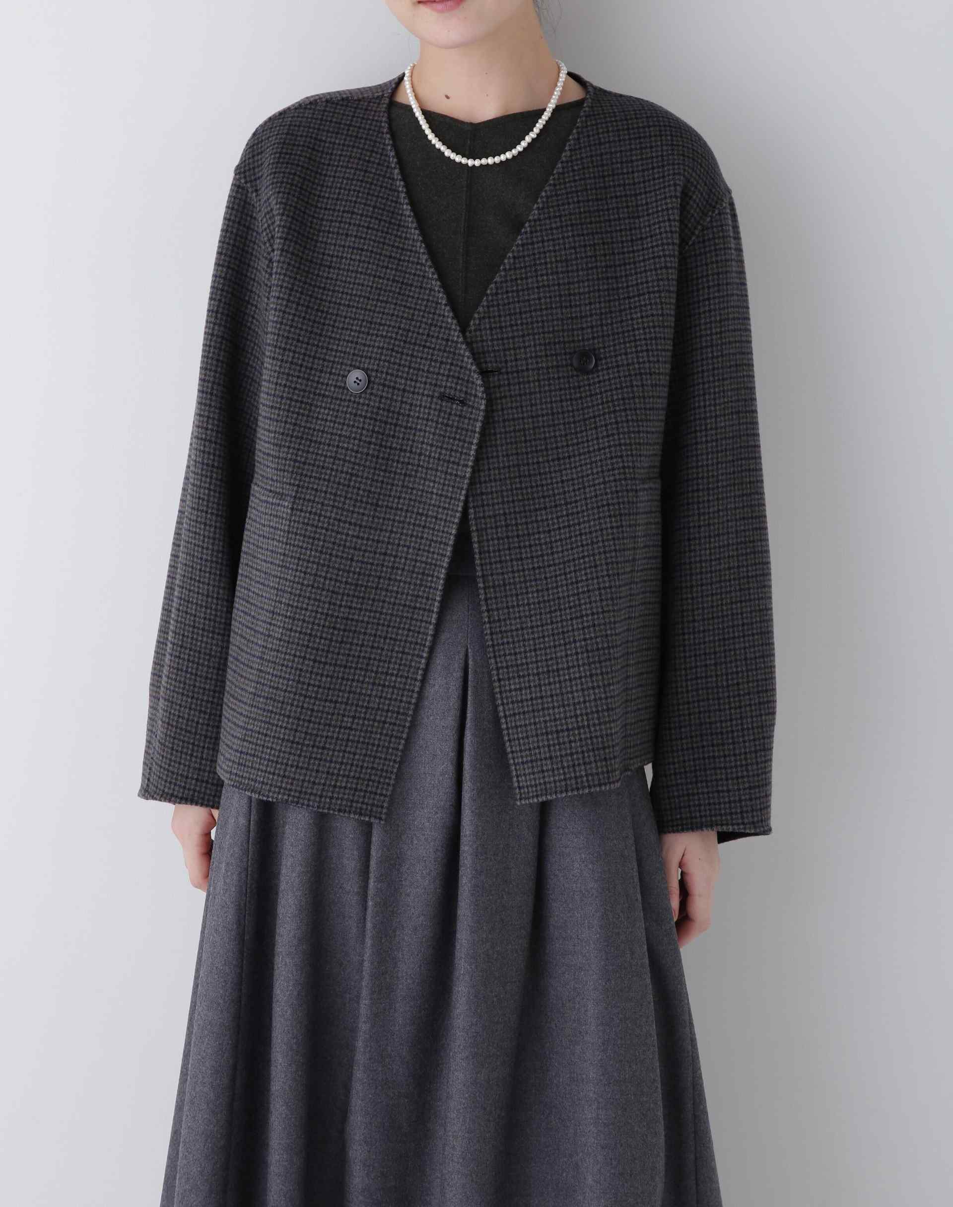 ◆リバーショートジャケットブルゾン ネイビー