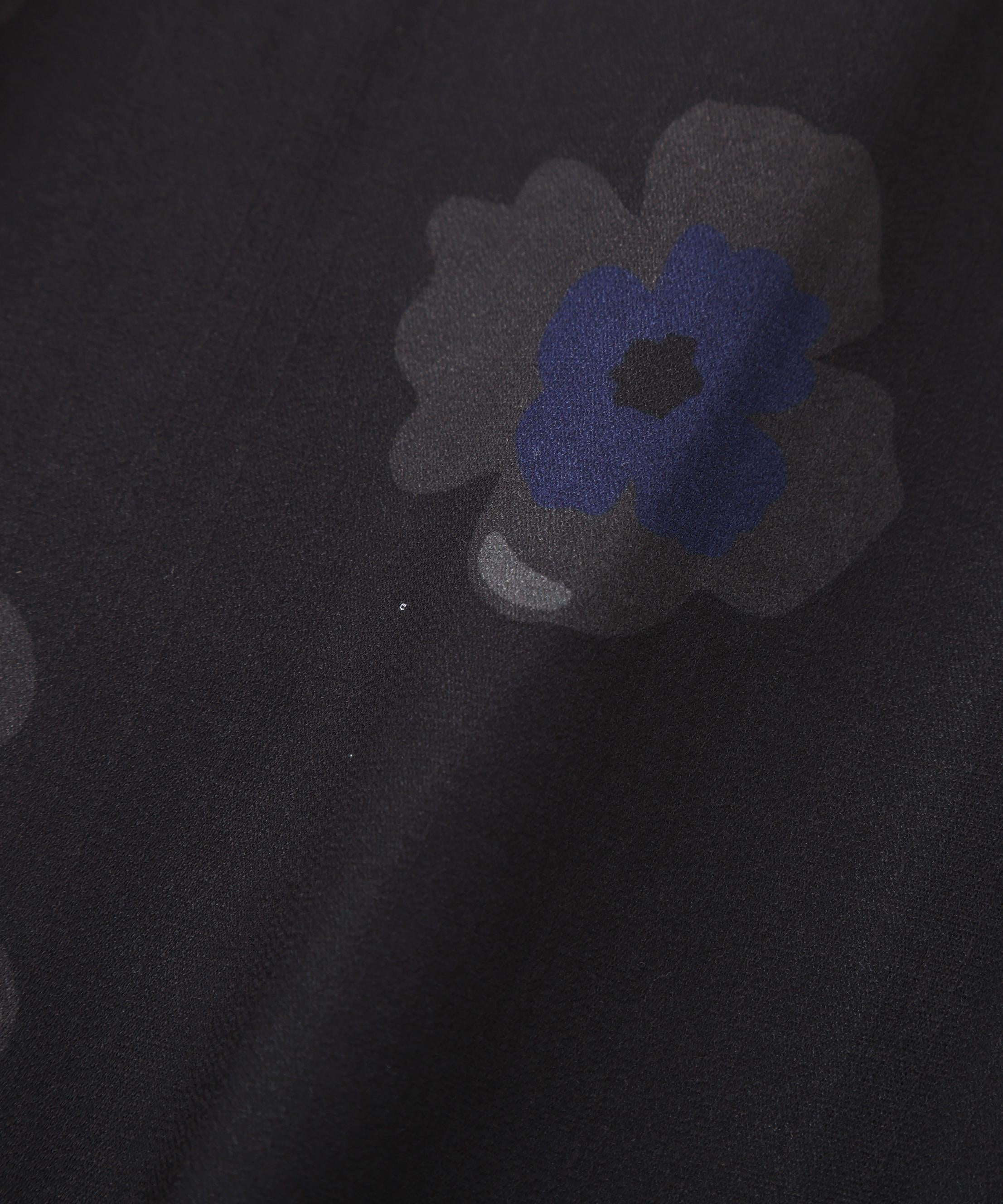 B omnivore/ビーオムニボー　FLOWER S/S SHIRT ブラック