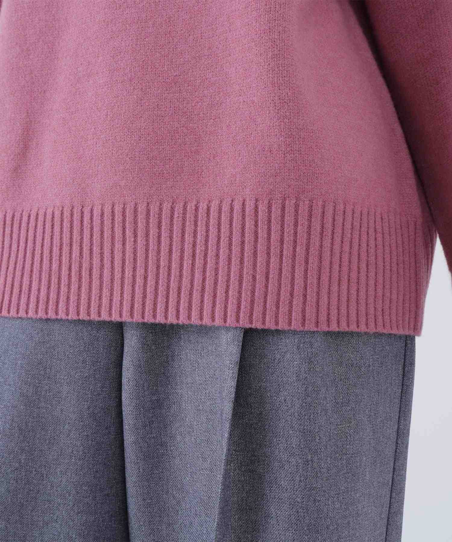 バックボタンタートルニット ピンク