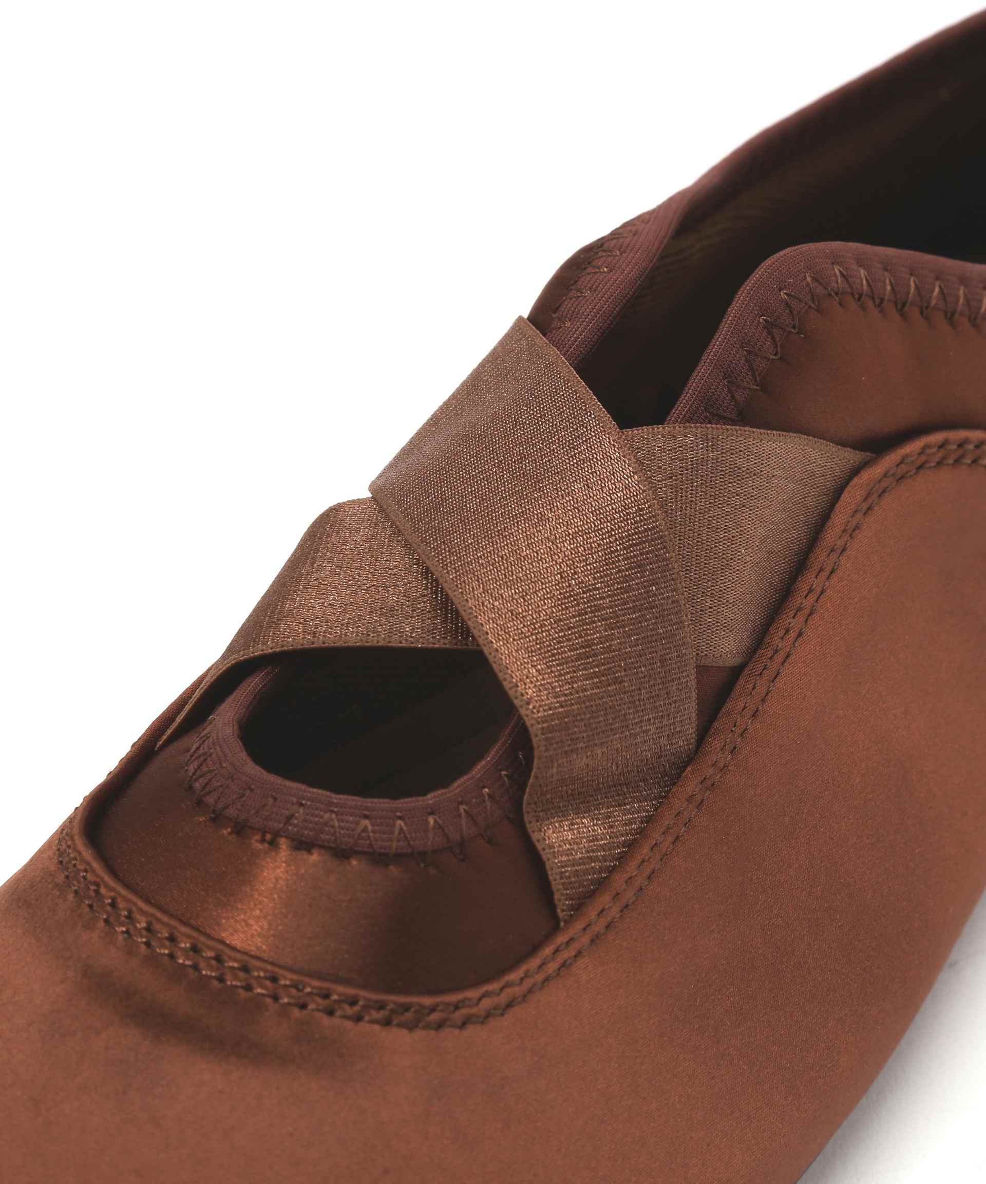 フラットバレエスニーカー ブラウン