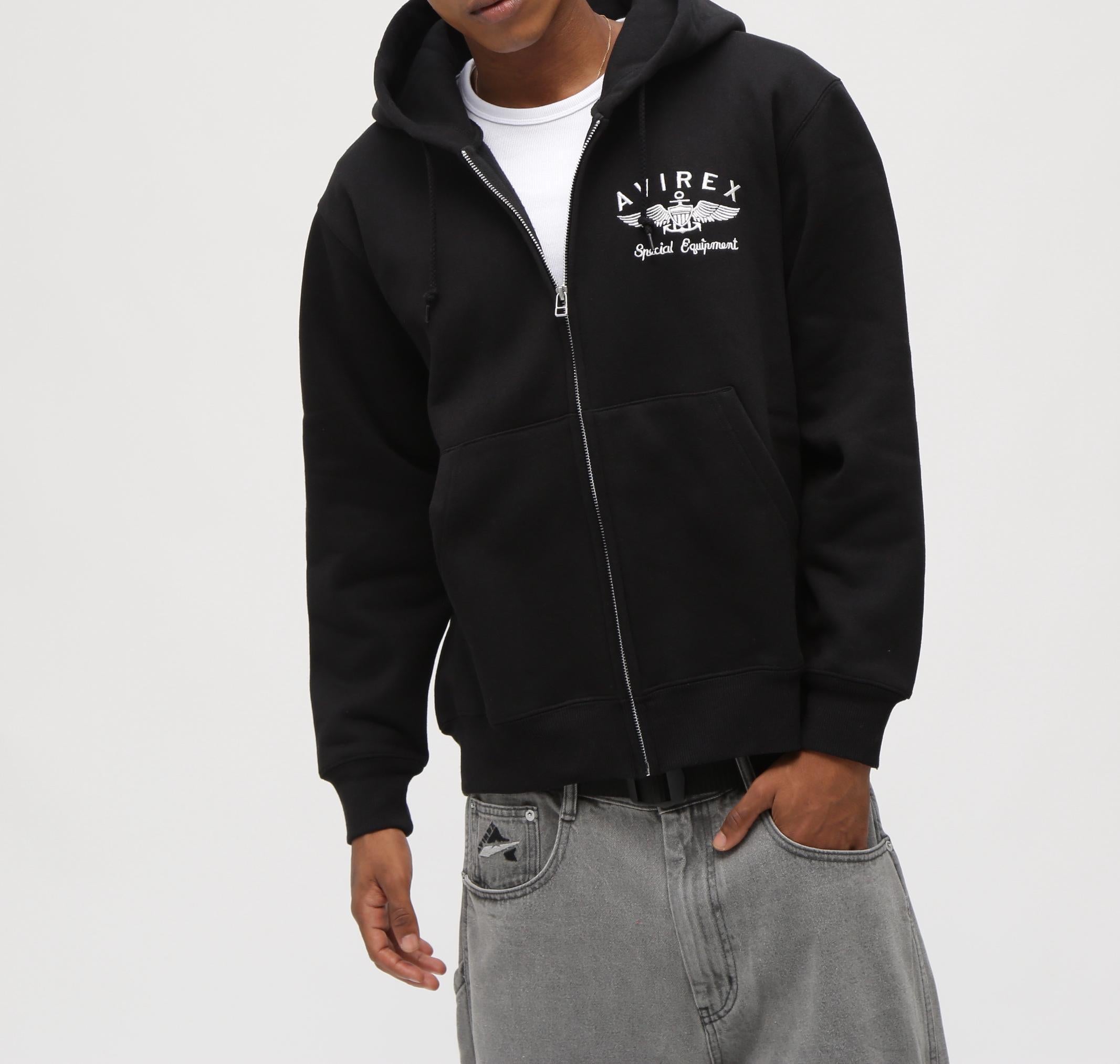 トップス AVIREX VARSITY LOGO SWEAT ZIP UP PARKA VARSITY LOGO SWEAT ZIP UP PARKA / Varsity Logo Sweat Zip Up Parka
