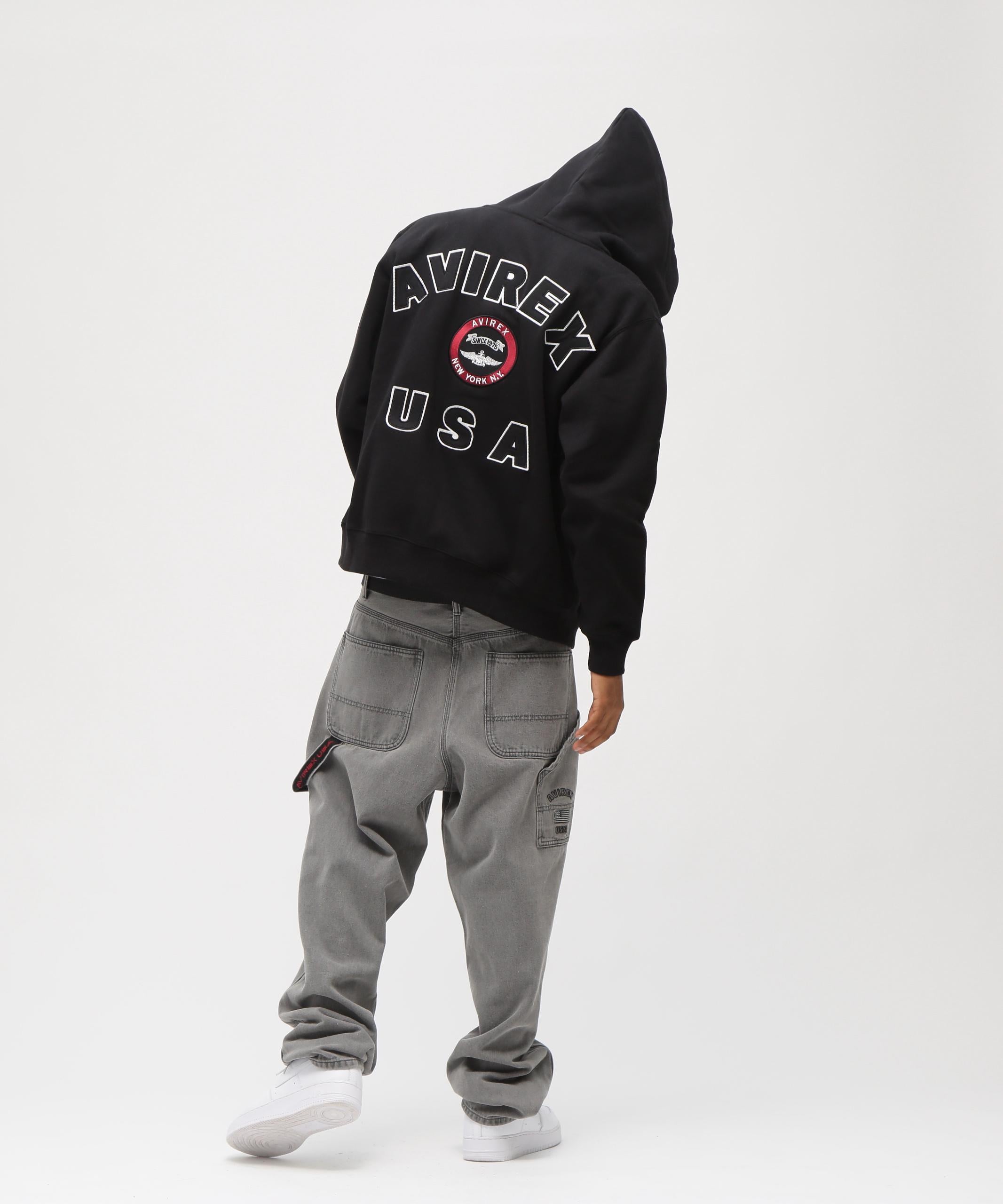 トップス AVIREX VARSITY LOGO SWEAT ZIP UP PARKA VARSITY LOGO SWEAT ZIP UP PARKA / Varsity Logo Sweat Zip Up Parka