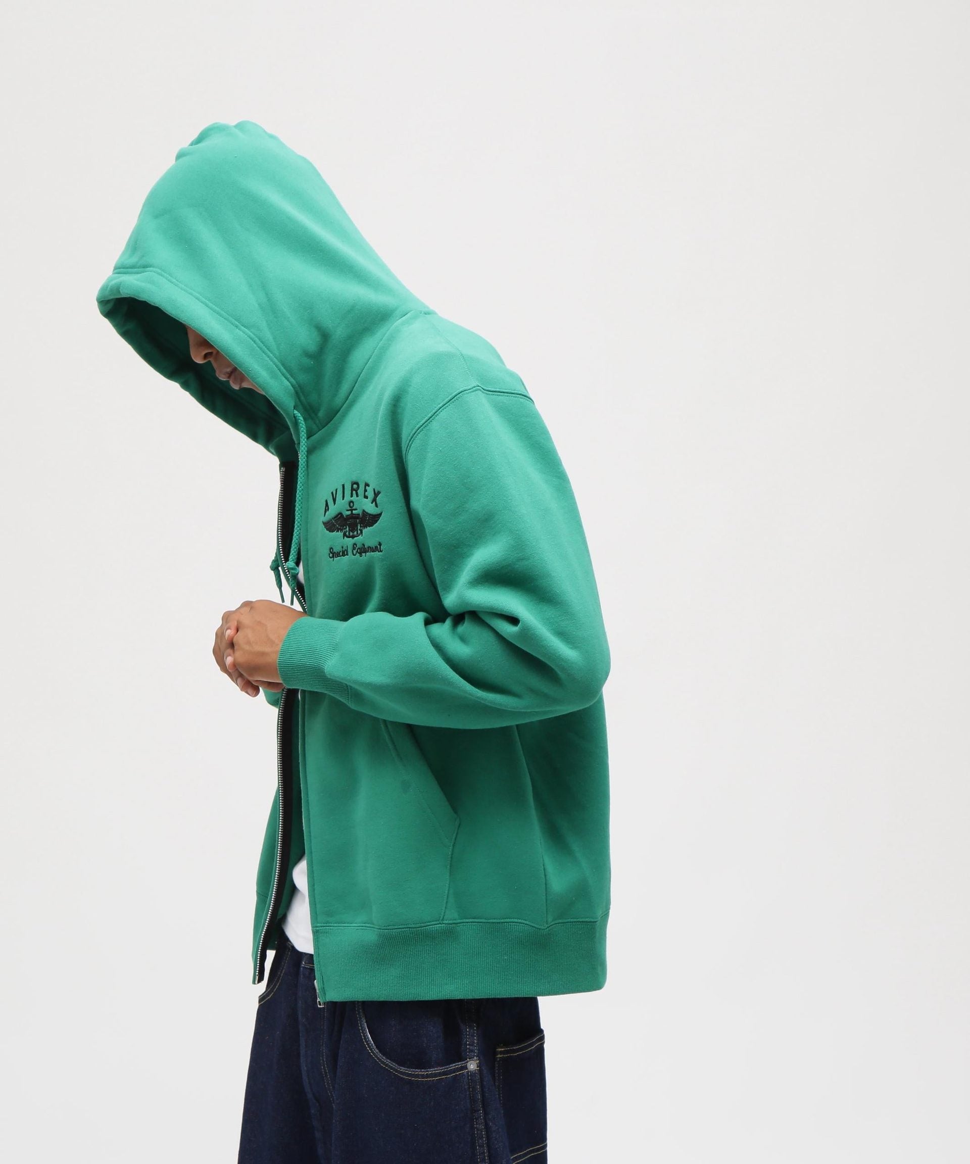 VARSITY LOGO SWEAT ZIP UP PARKA / Varsity Logo Sweat Zip Up Parka