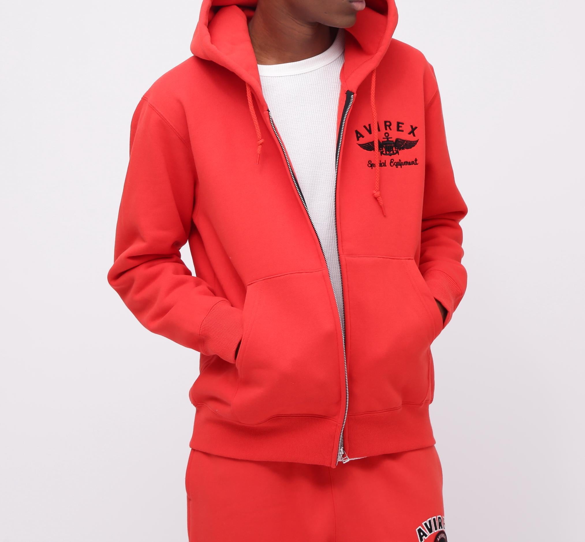トップス AVIREX VARSITY LOGO SWEAT ZIP UP PARKA VARSITY LOGO SWEAT ZIP UP PARKA / Varsity Logo Sweat Zip Up Parka