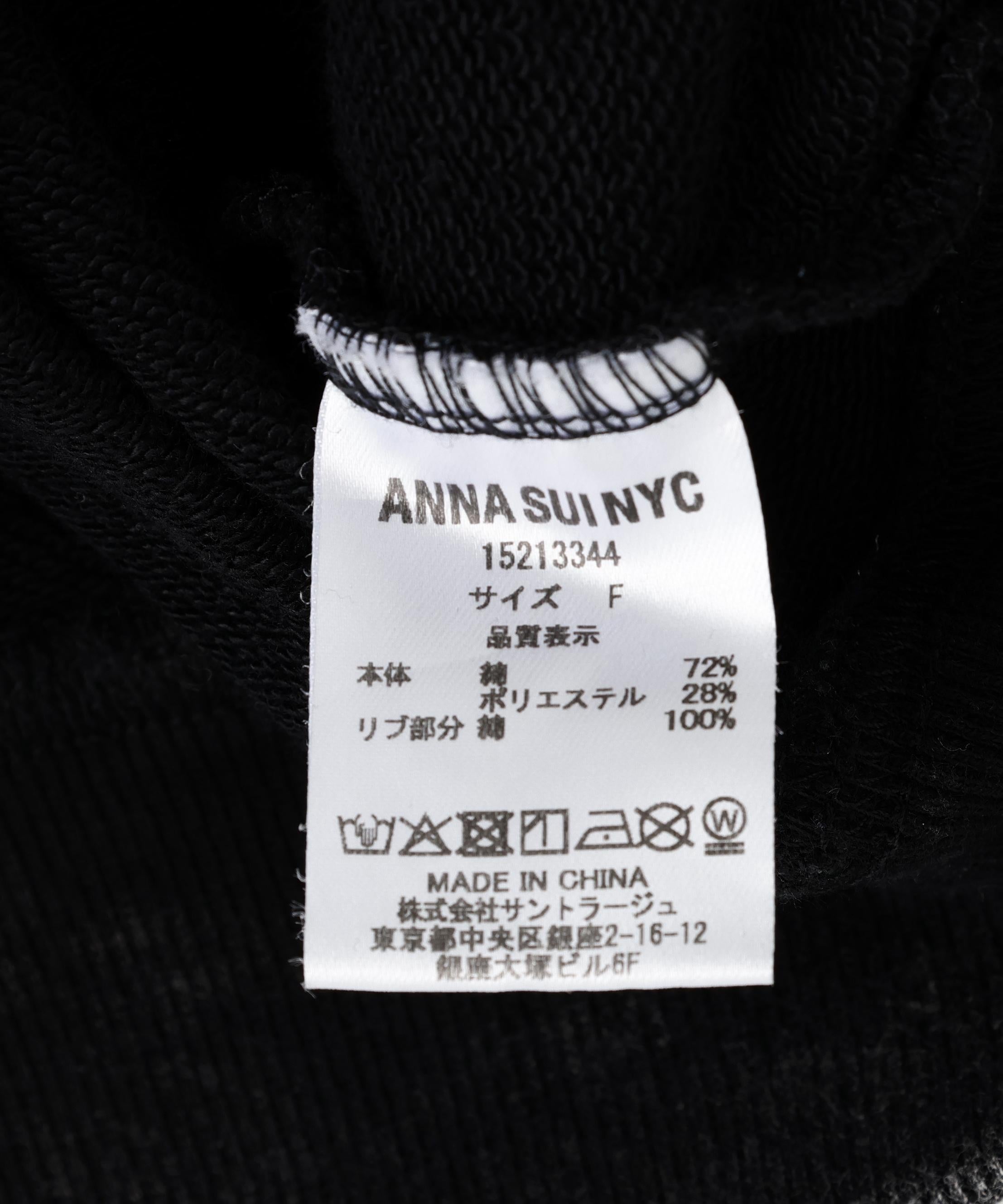 ANNA SUI NYC/アナ スイ エヌワイシー/TE>Aスウェットフーディー ブラック