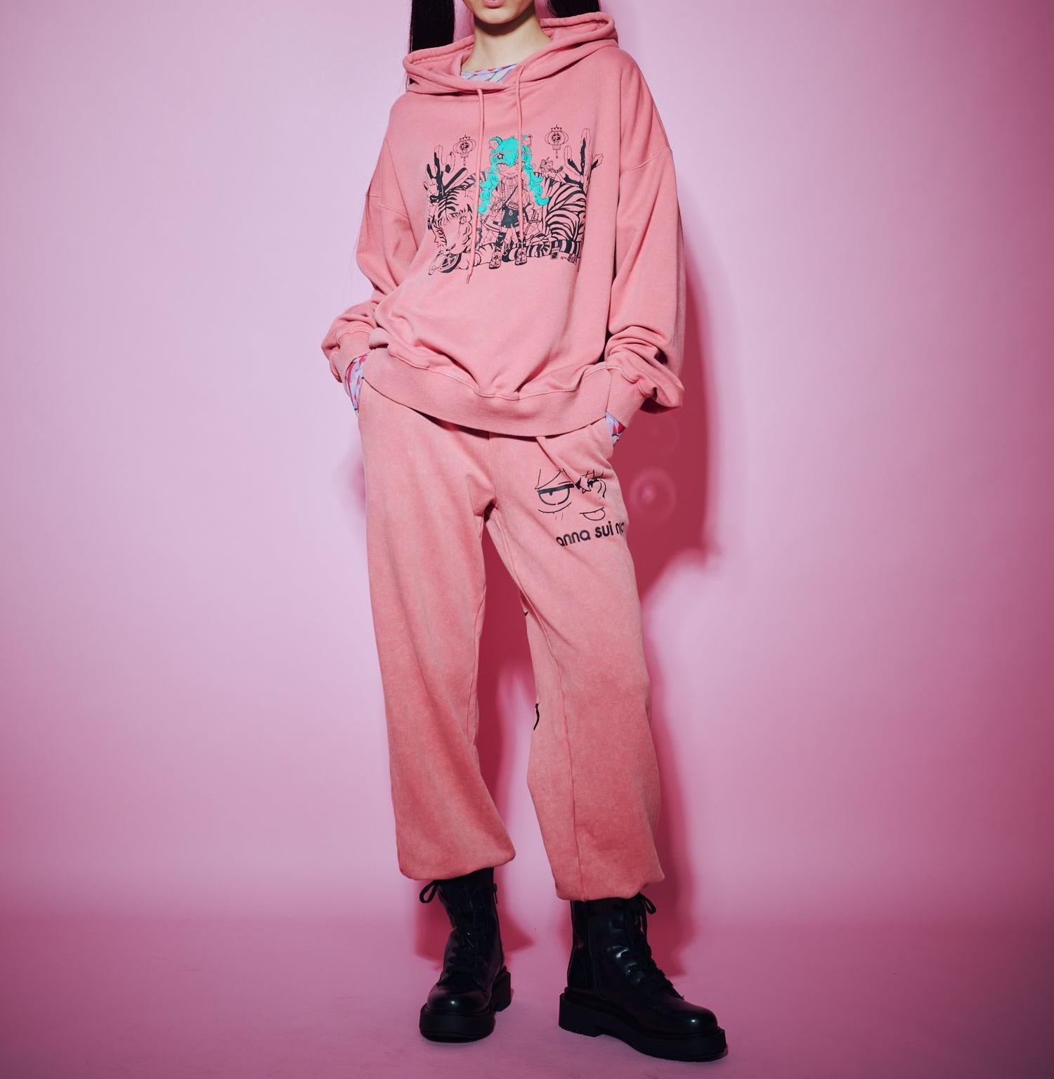 ANNA SUI NYC/アナ スイ エヌワイシー/TE>Aスウェットフーディー ピンク