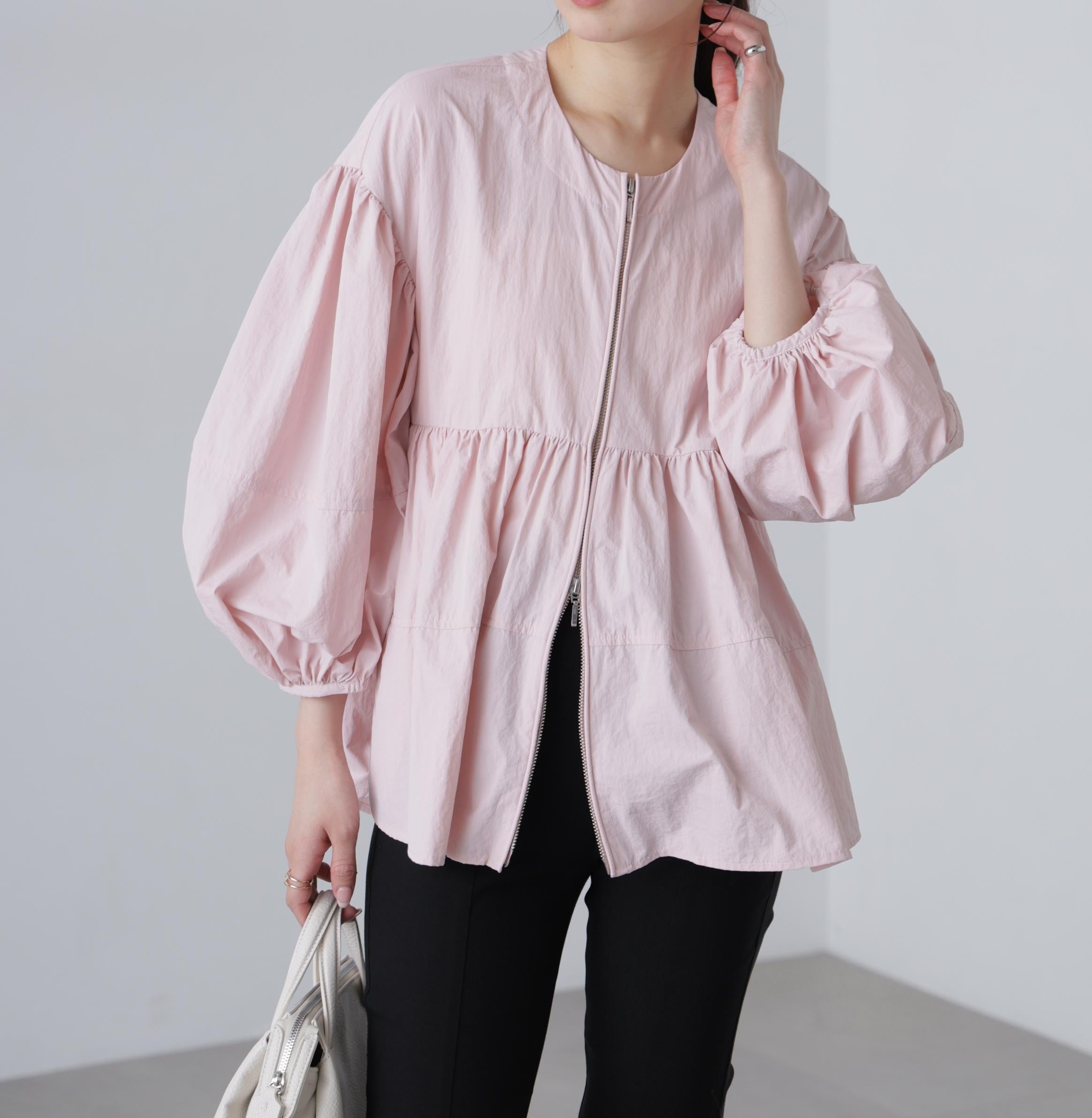 ［ＭＦＭ］ティアードジップライトブルゾン ピンク