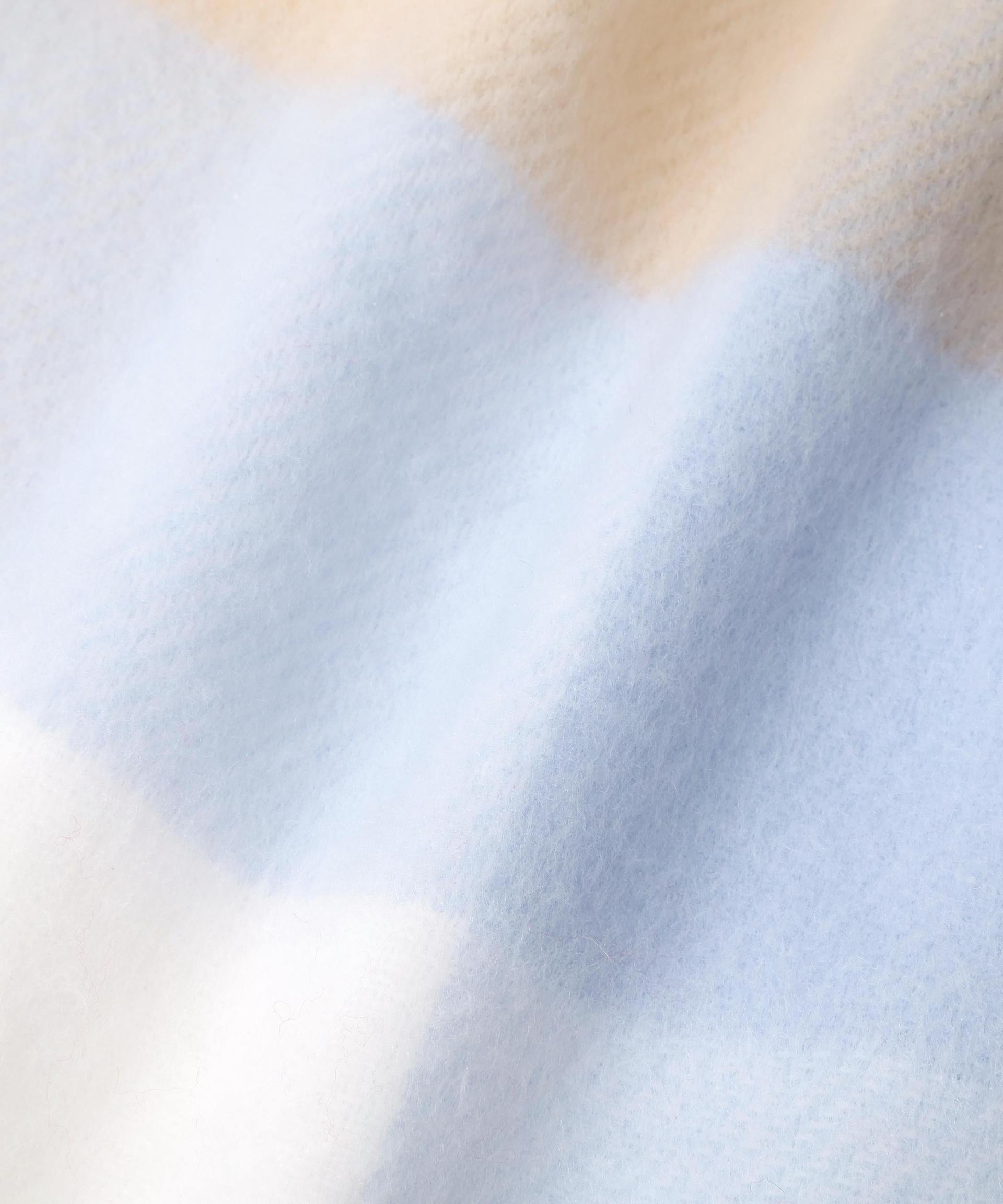 ブロックチェックストール ブルー