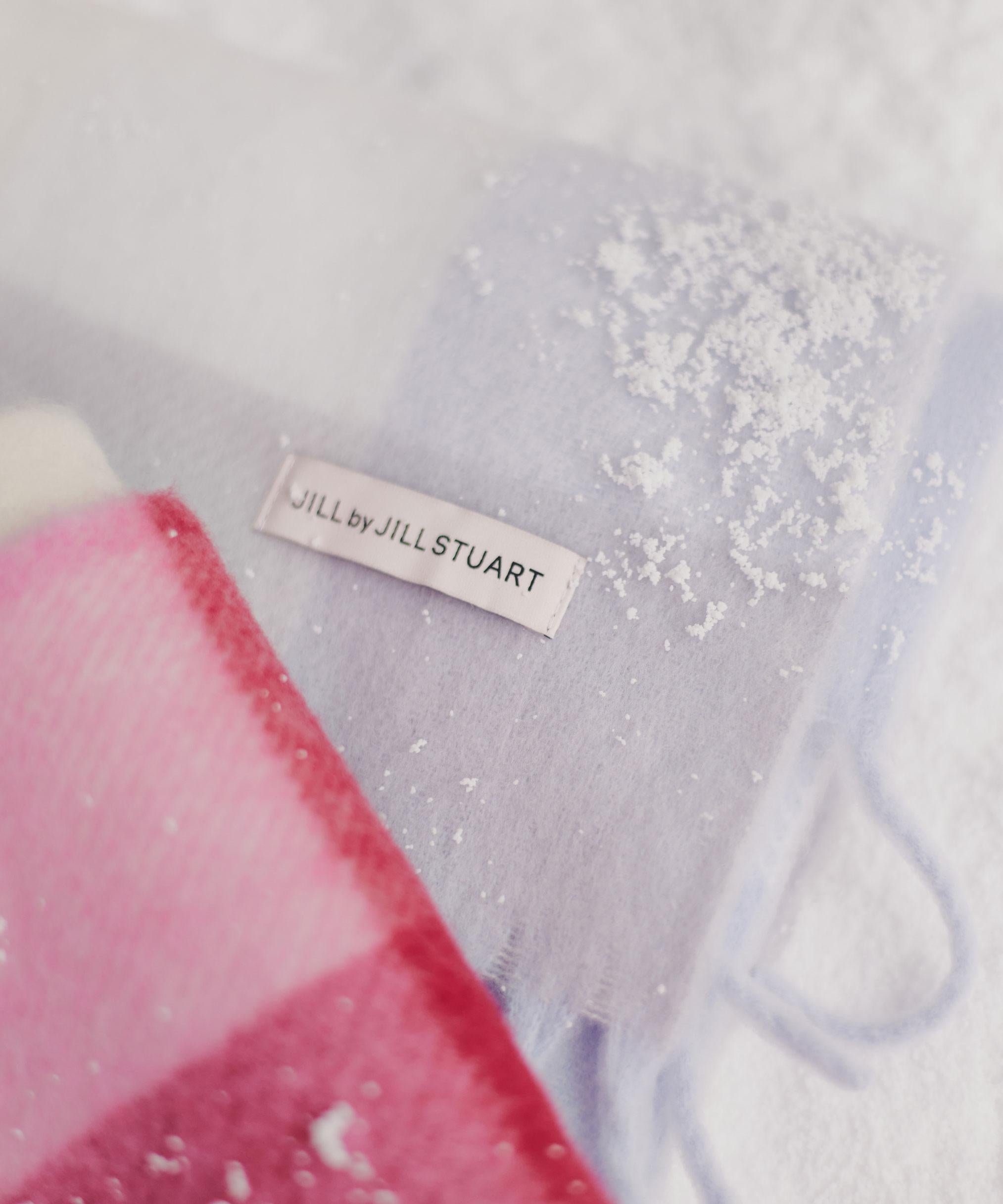 ブロックチェックストール ブルー