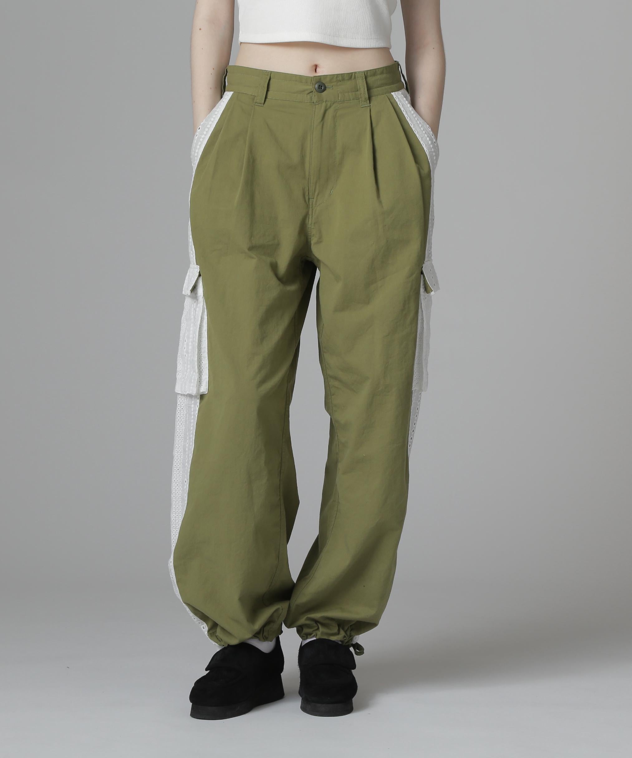 《WER LIMITED Relle LINE》LACE CA>GO PANTS/レースカーゴパンツ オリーブ
