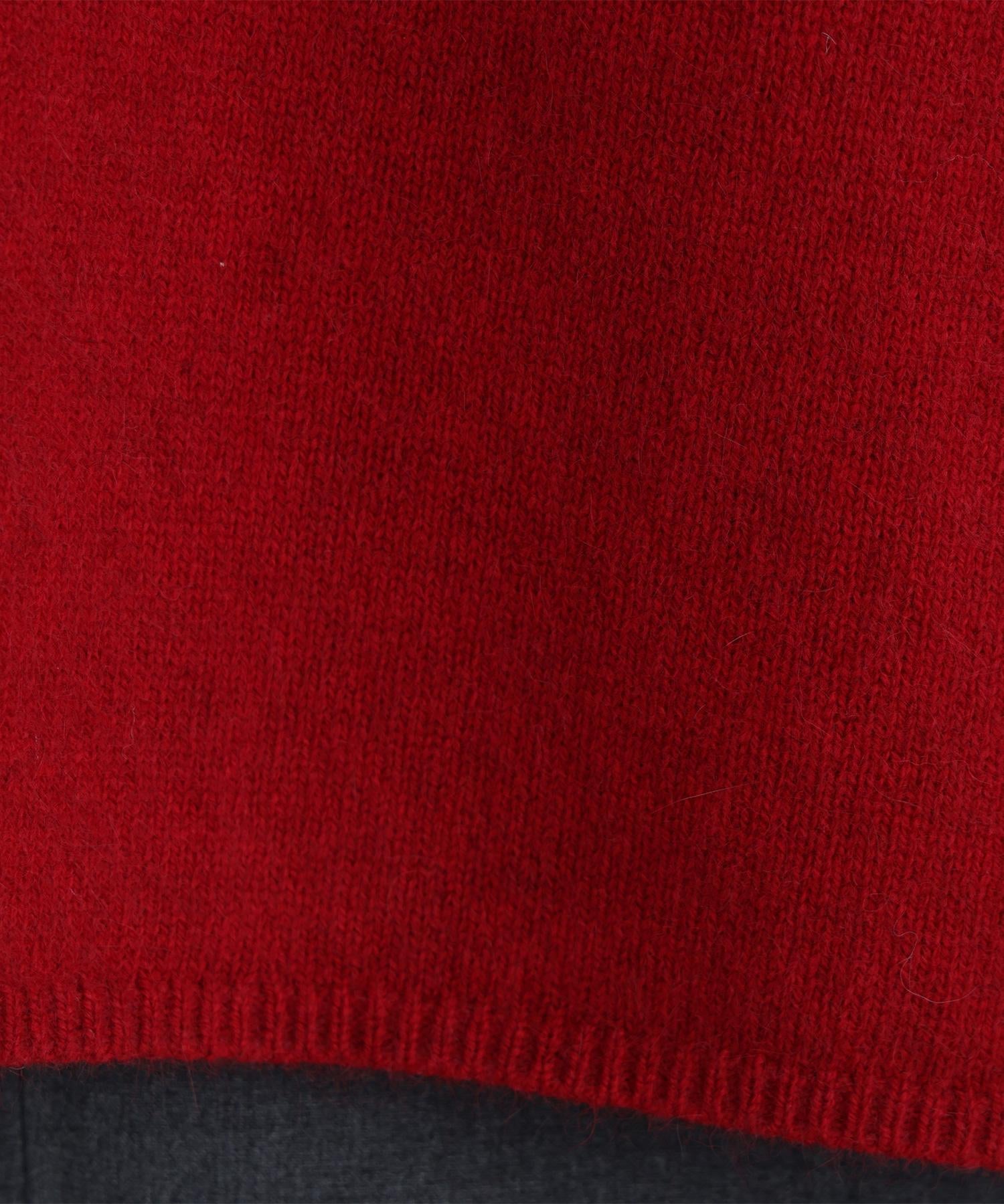 ウールブレンドヘアリーニット レッド