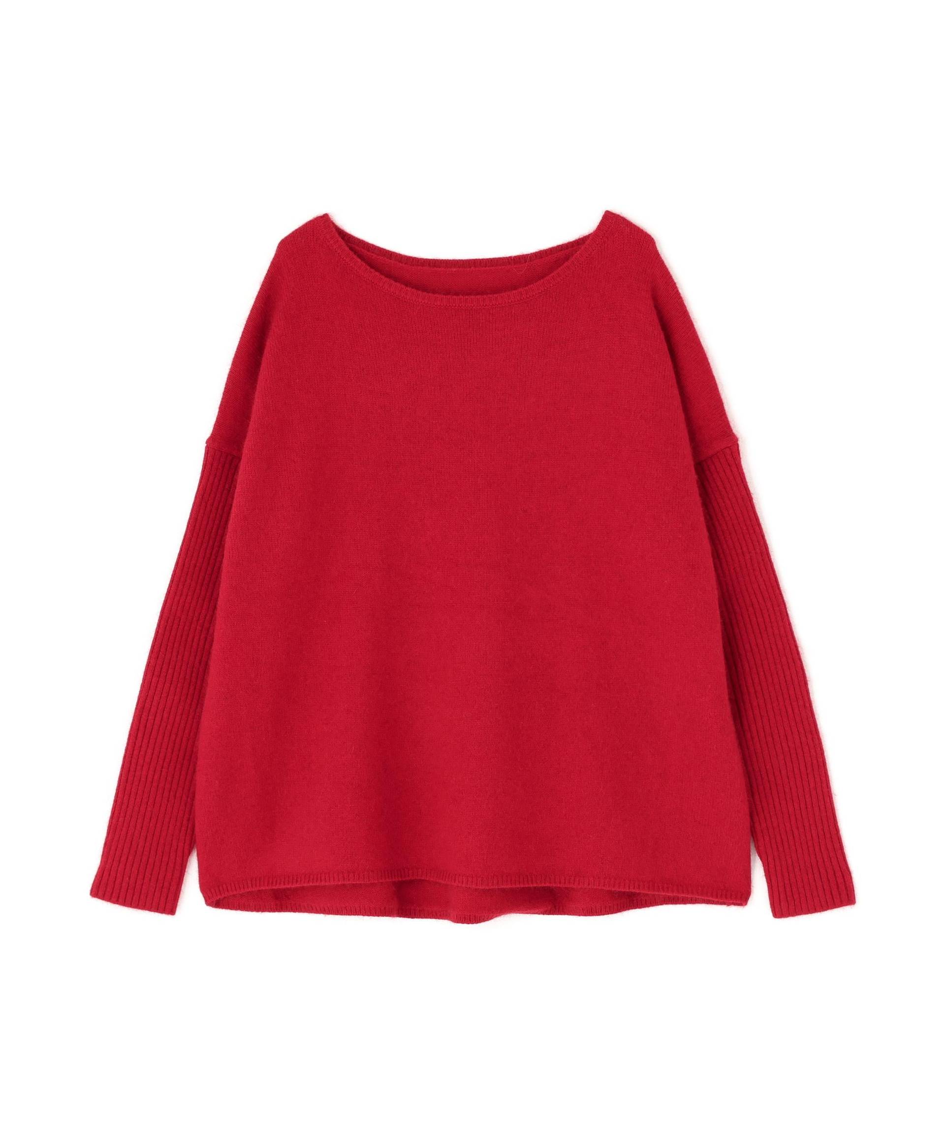 ウールブレンドヘアリーニット レッド