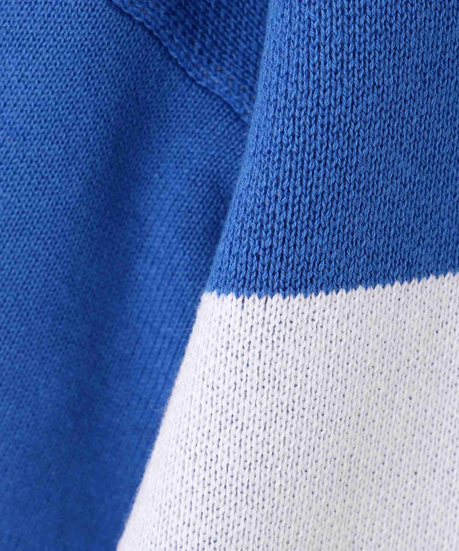 ovepint/オーバープリント/OVAL V NECK COTTON KNIT ブルー