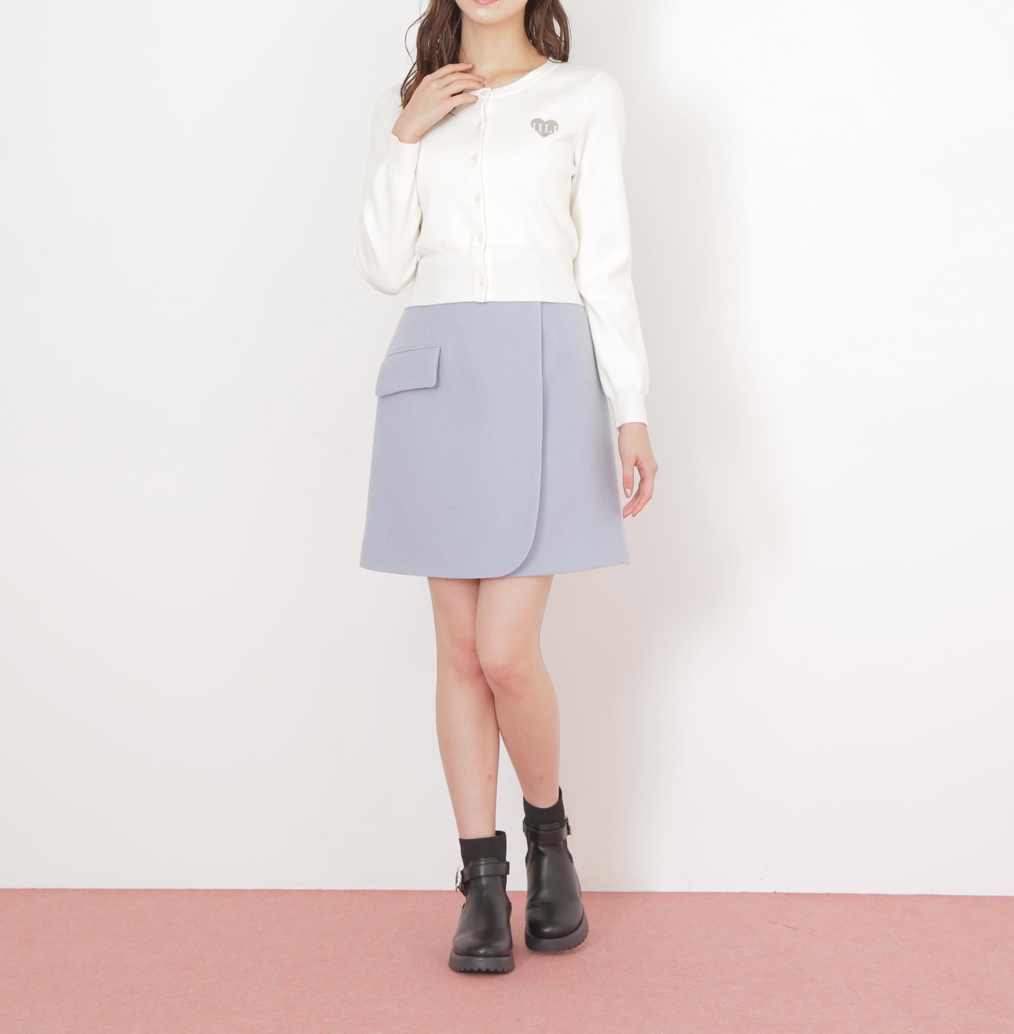 ラップミニスカート ブルー