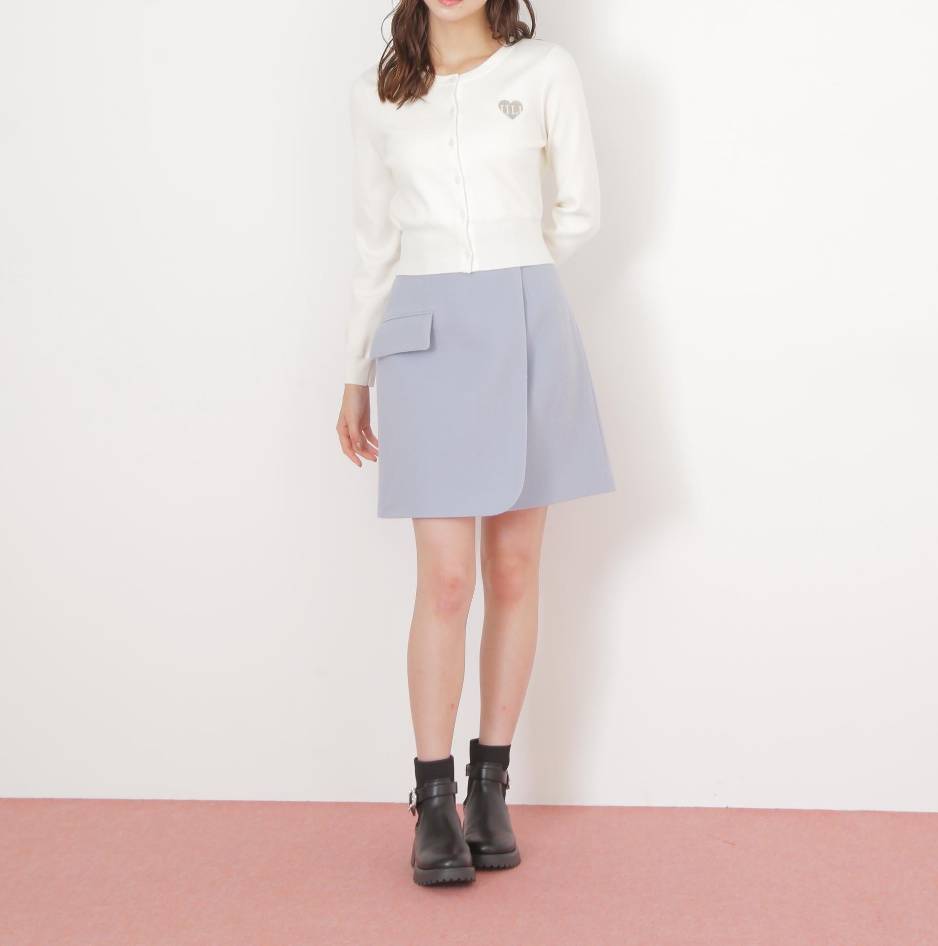 ラップミニスカート ブルー