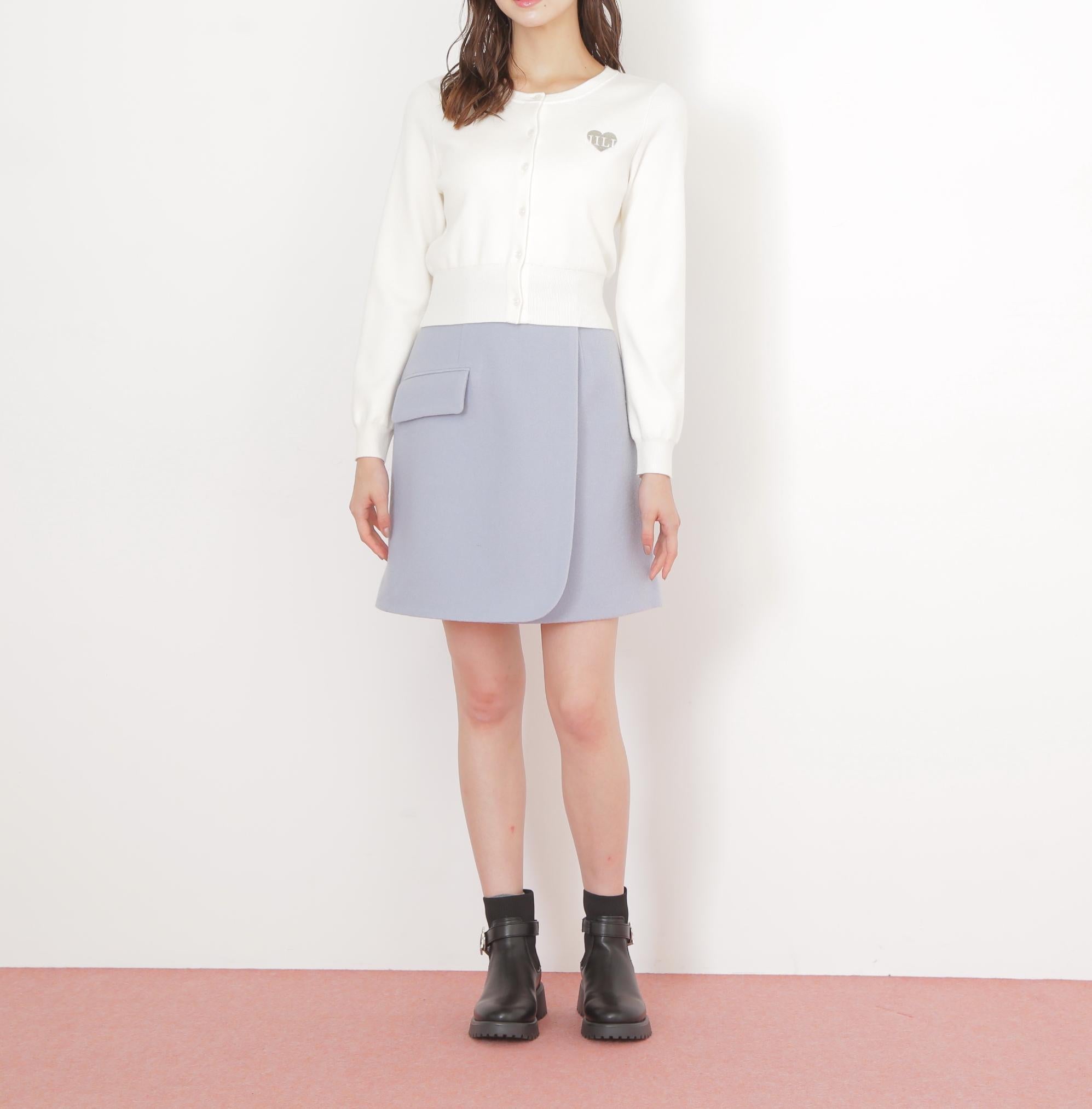 ラップミニスカート ブルー