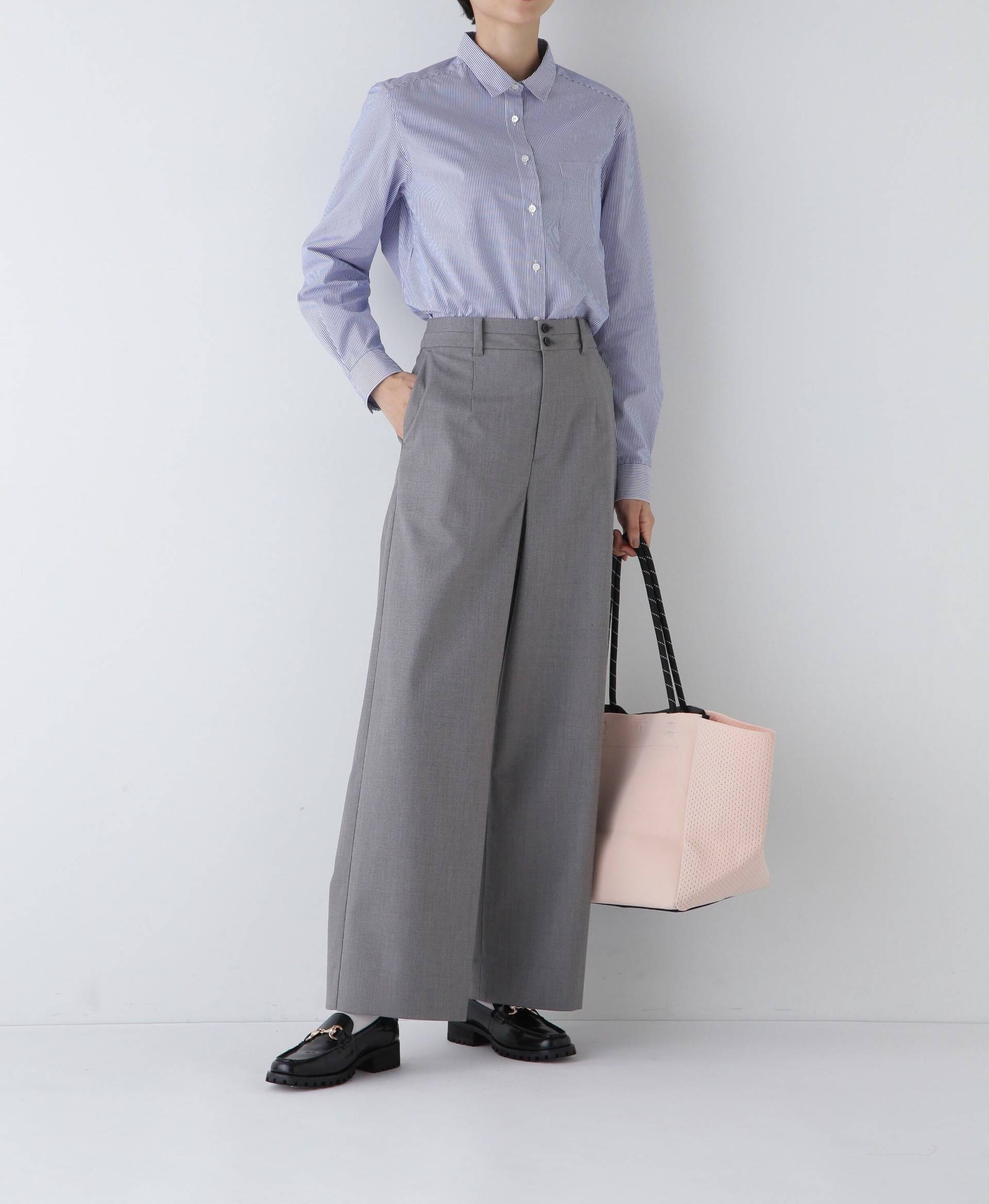 ◆コットンベーシックシャツ ブルーロンスト3