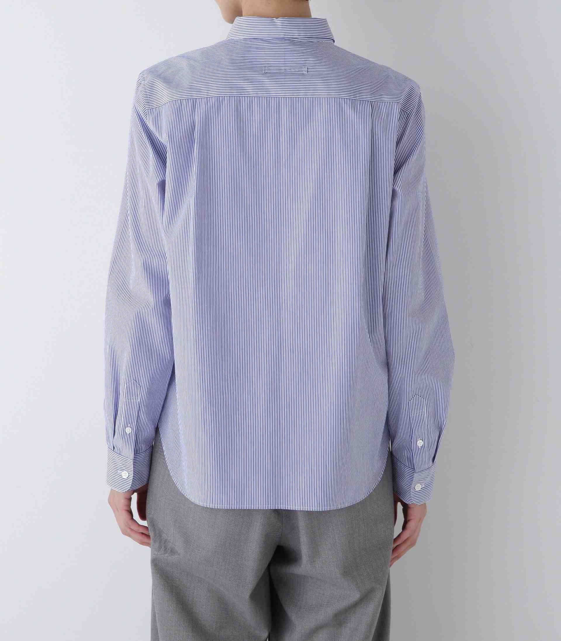 ◆コットンベーシックシャツ ブルーロンスト3