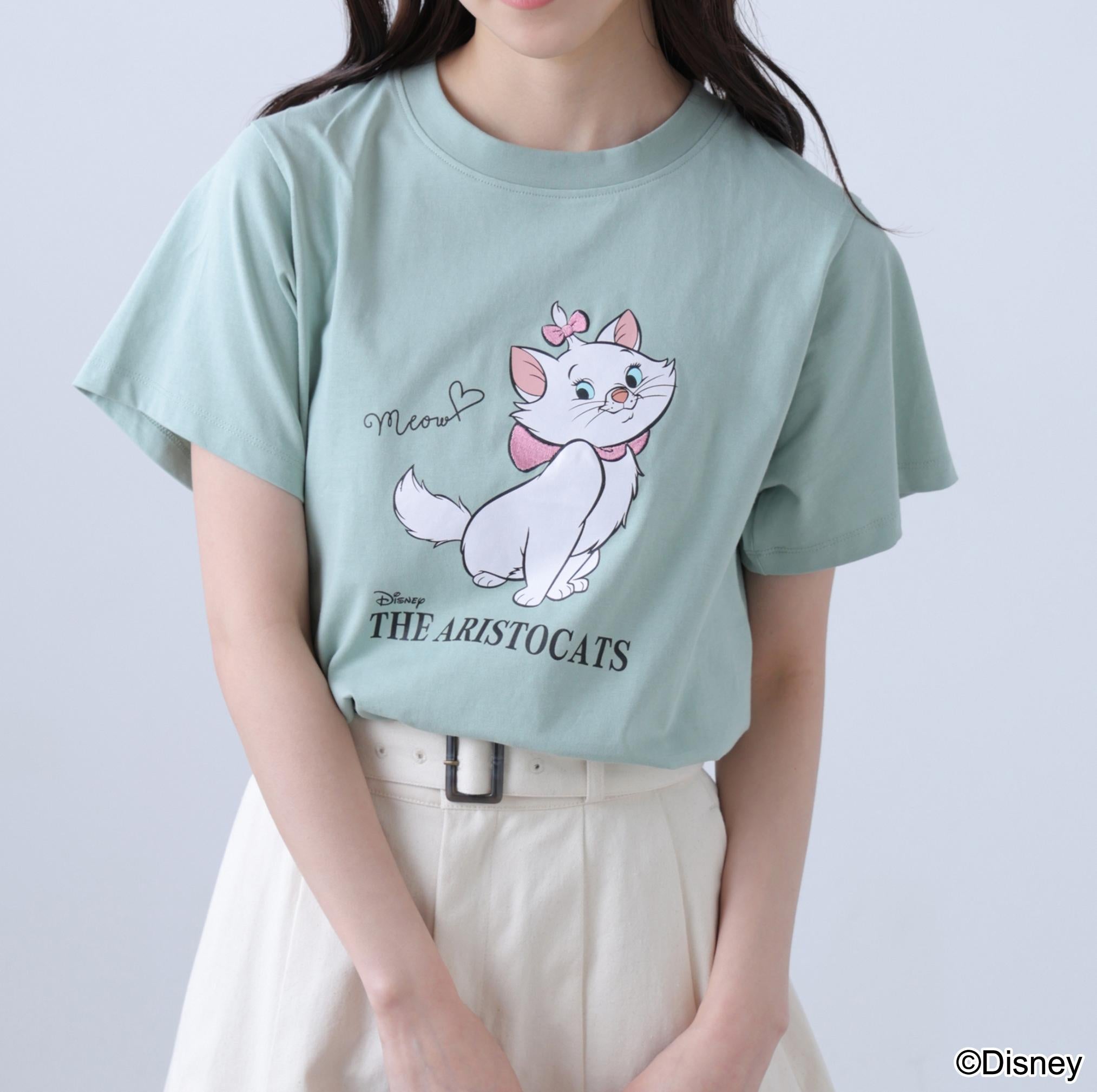 別注ミニーマウス＆マリーTシャツ ミントマリー