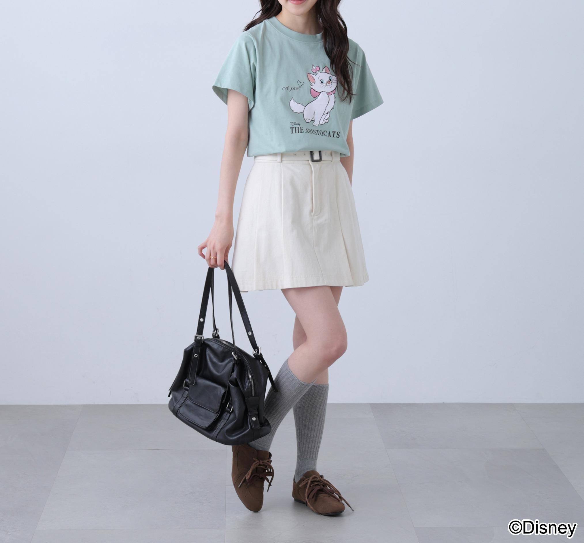 別注ミニーマウス＆マリーTシャツ ミントマリー