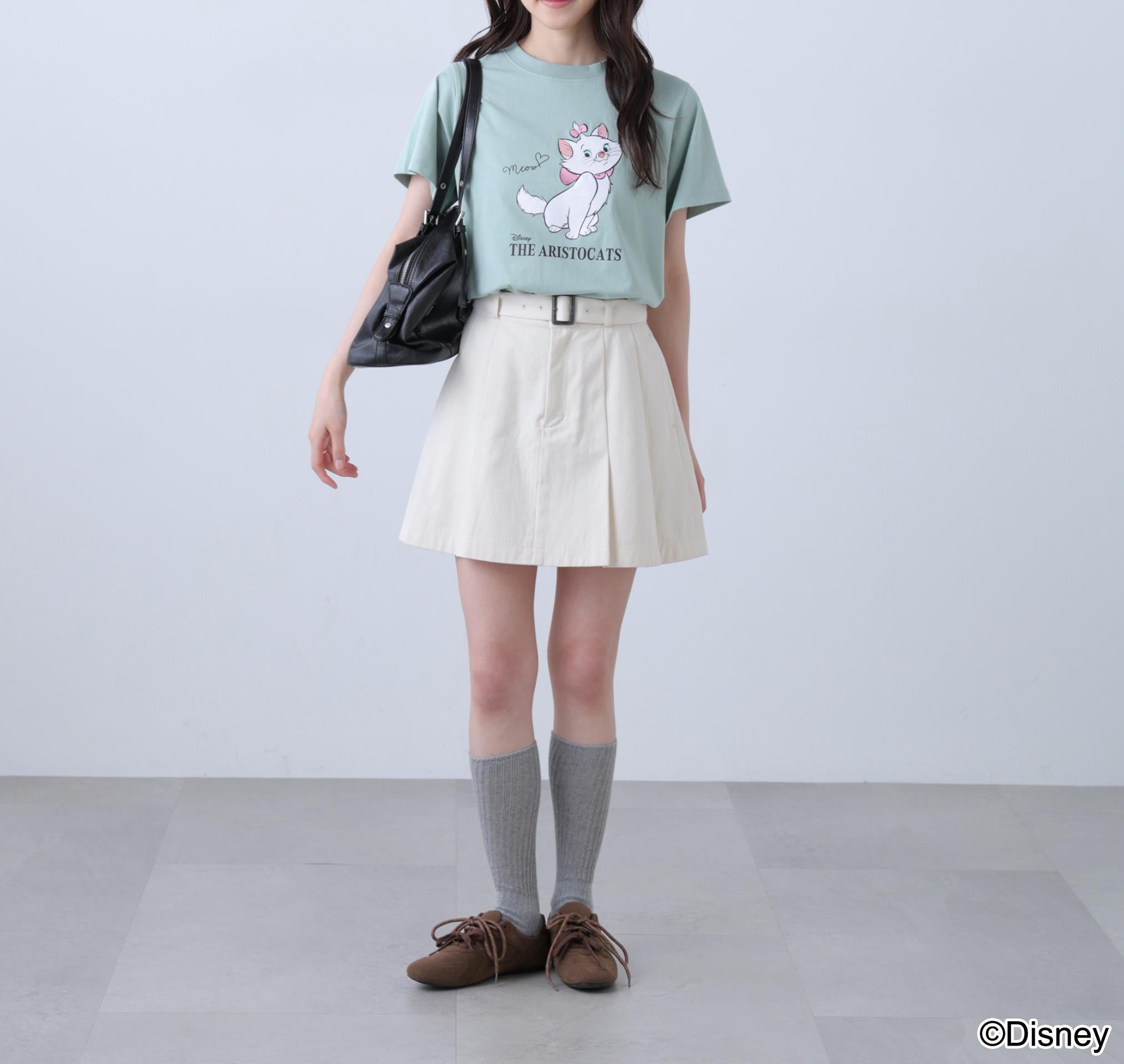 別注ミニーマウス＆マリーTシャツ ミントマリー