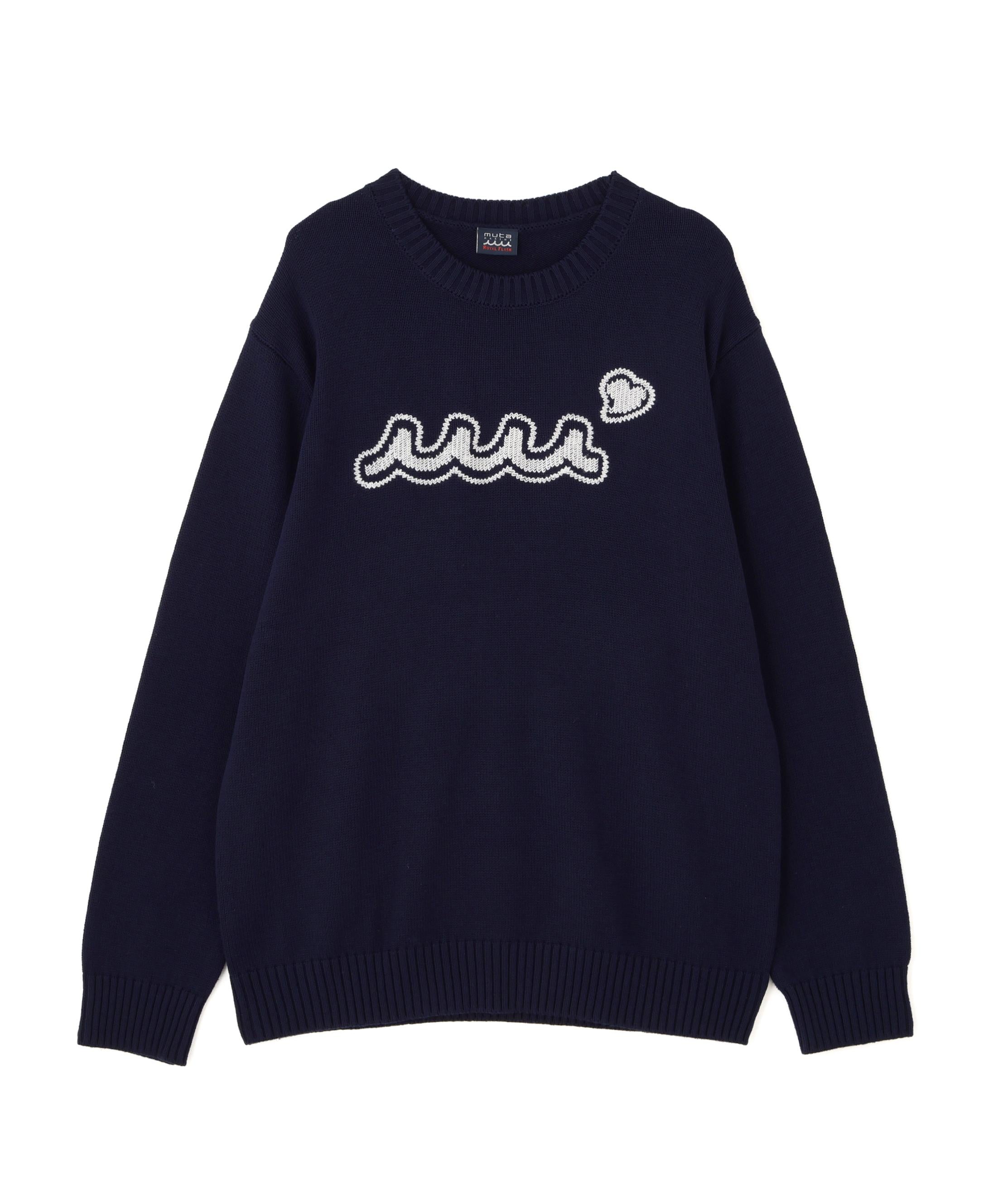muta MA>INE/ムータ マリン/別注 WAVE C>EW KNIT ネイビー