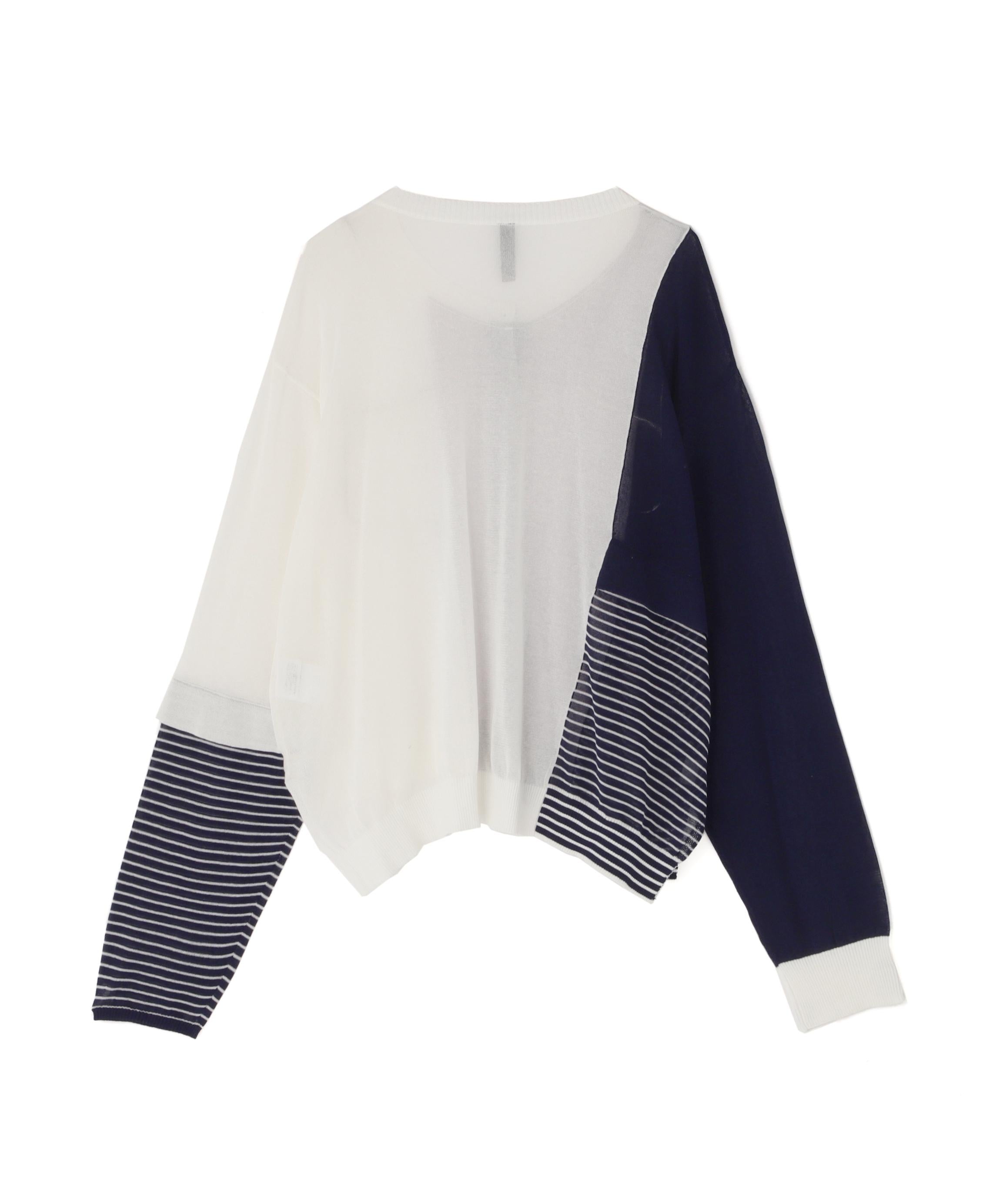 AULA AILA/アウラアイラ/別注 COLO> RLOCK SHEE> KNIT CA>DIGAN サックス1
