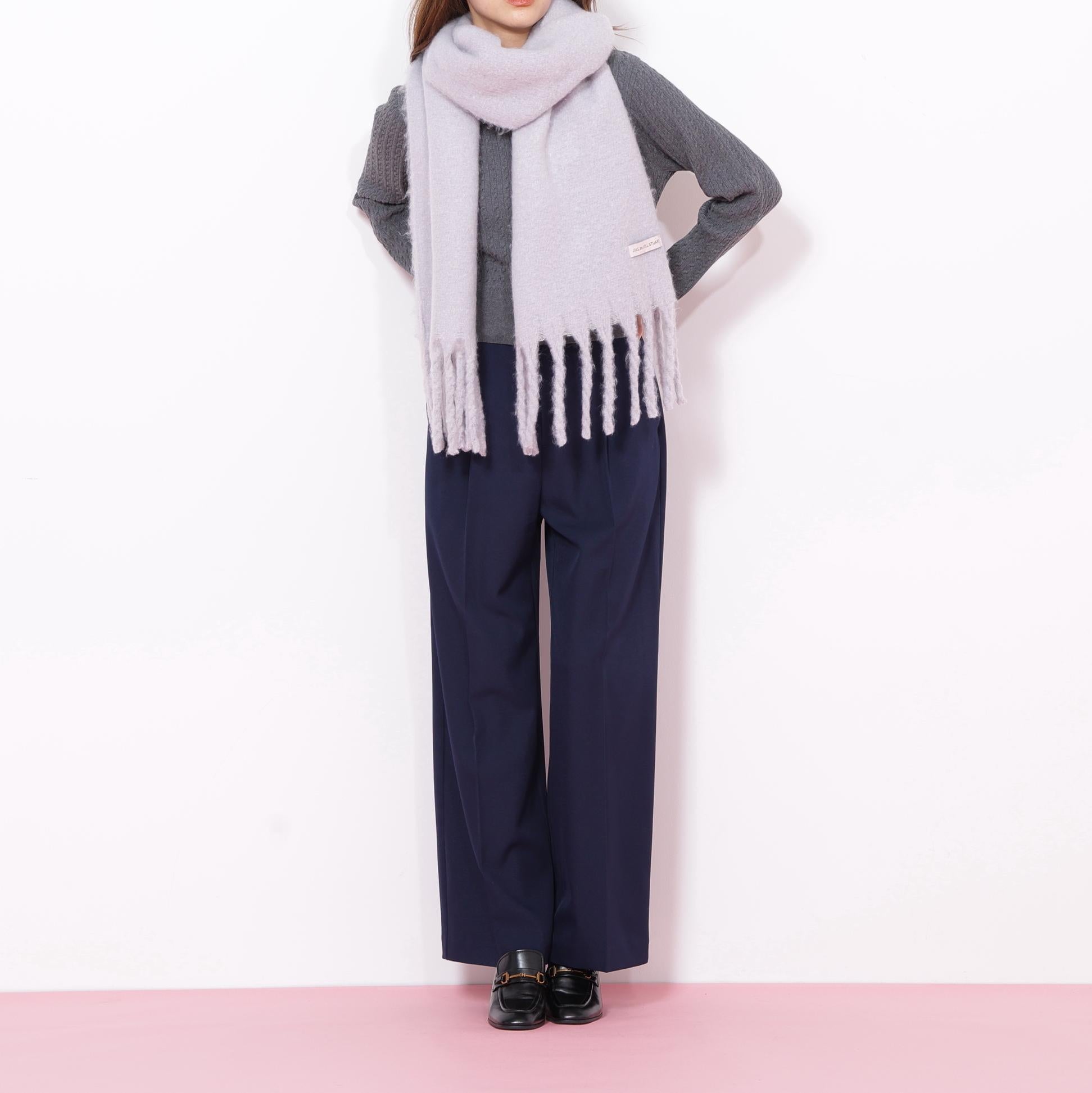 ループヤーンフラッフィーストール グレー