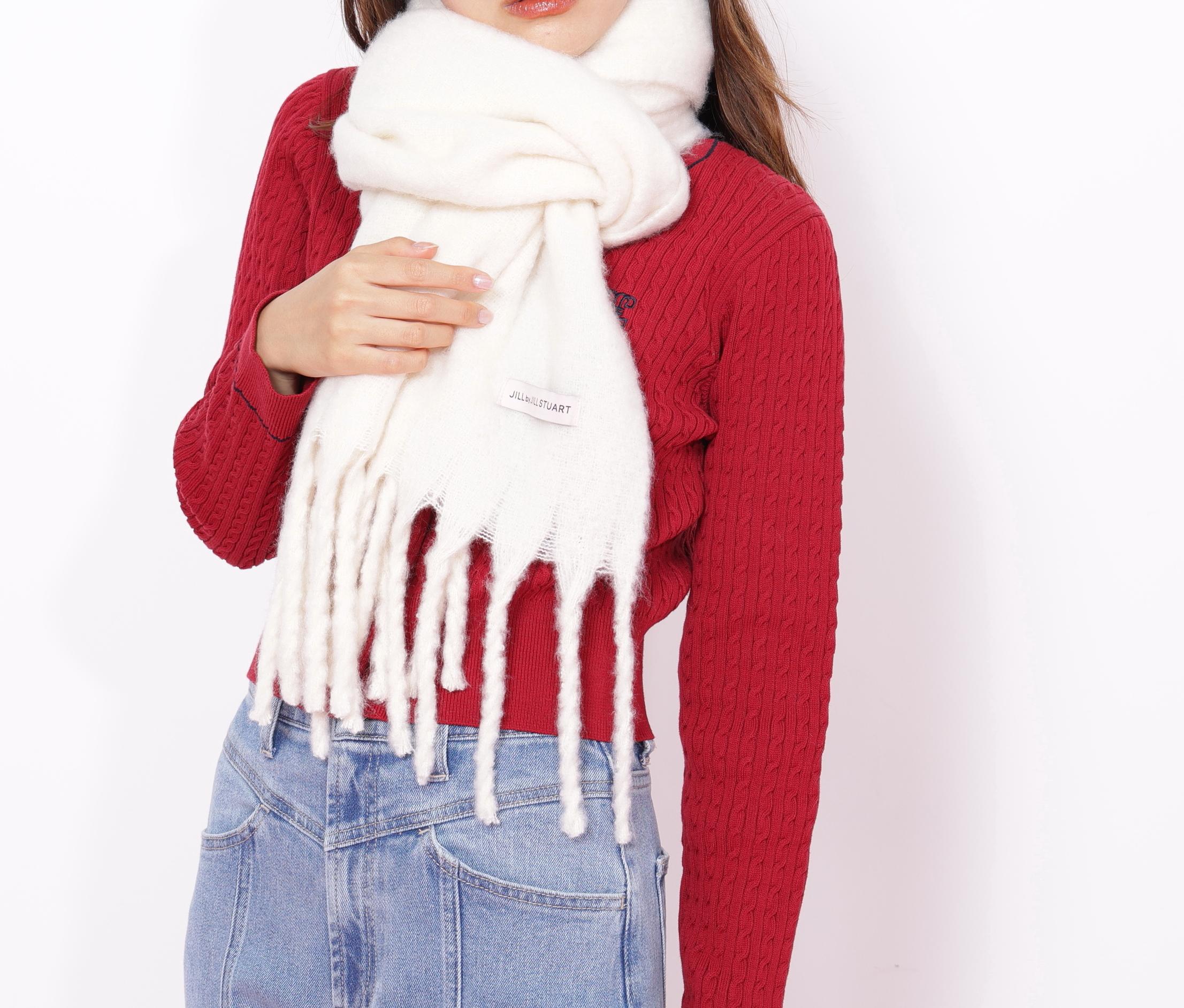 ループヤーンフラッフィーストール ホワイト