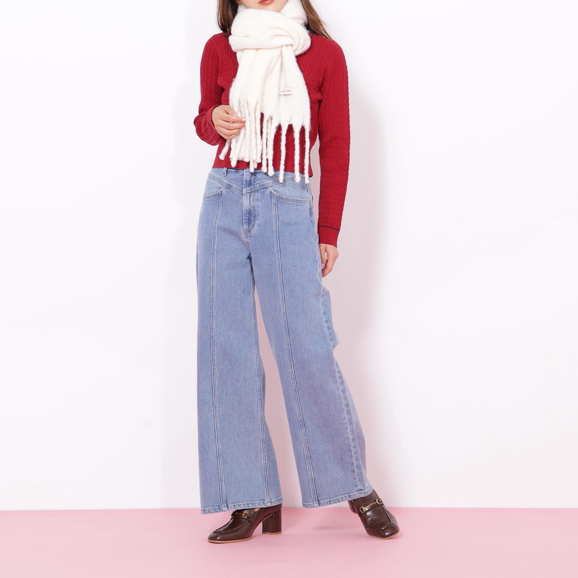 ループヤーンフラッフィーストール ホワイト