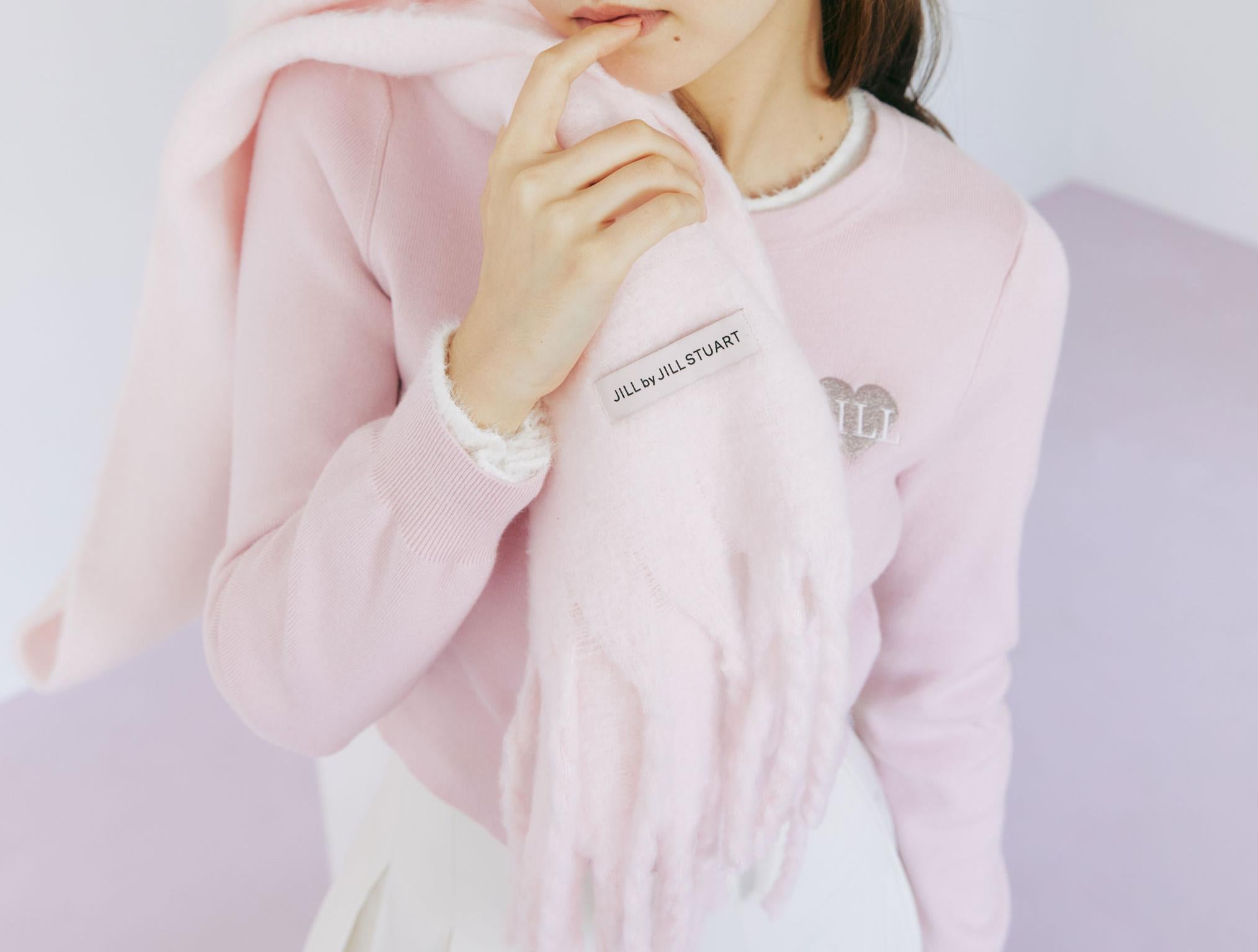 ループヤーンフラッフィーストール ピンク