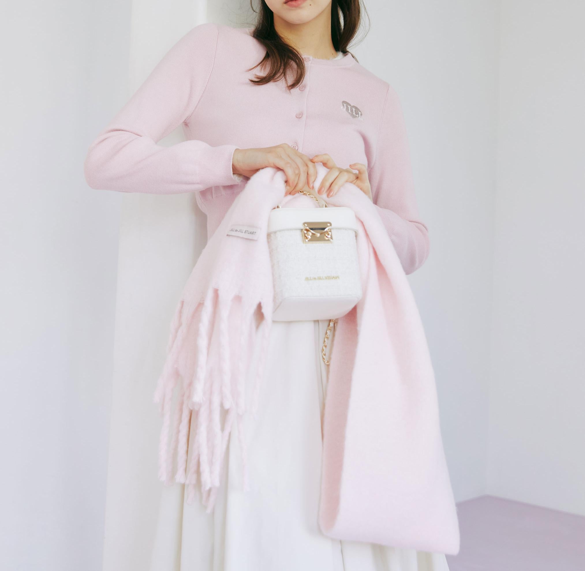 ループヤーンフラッフィーストール ピンク