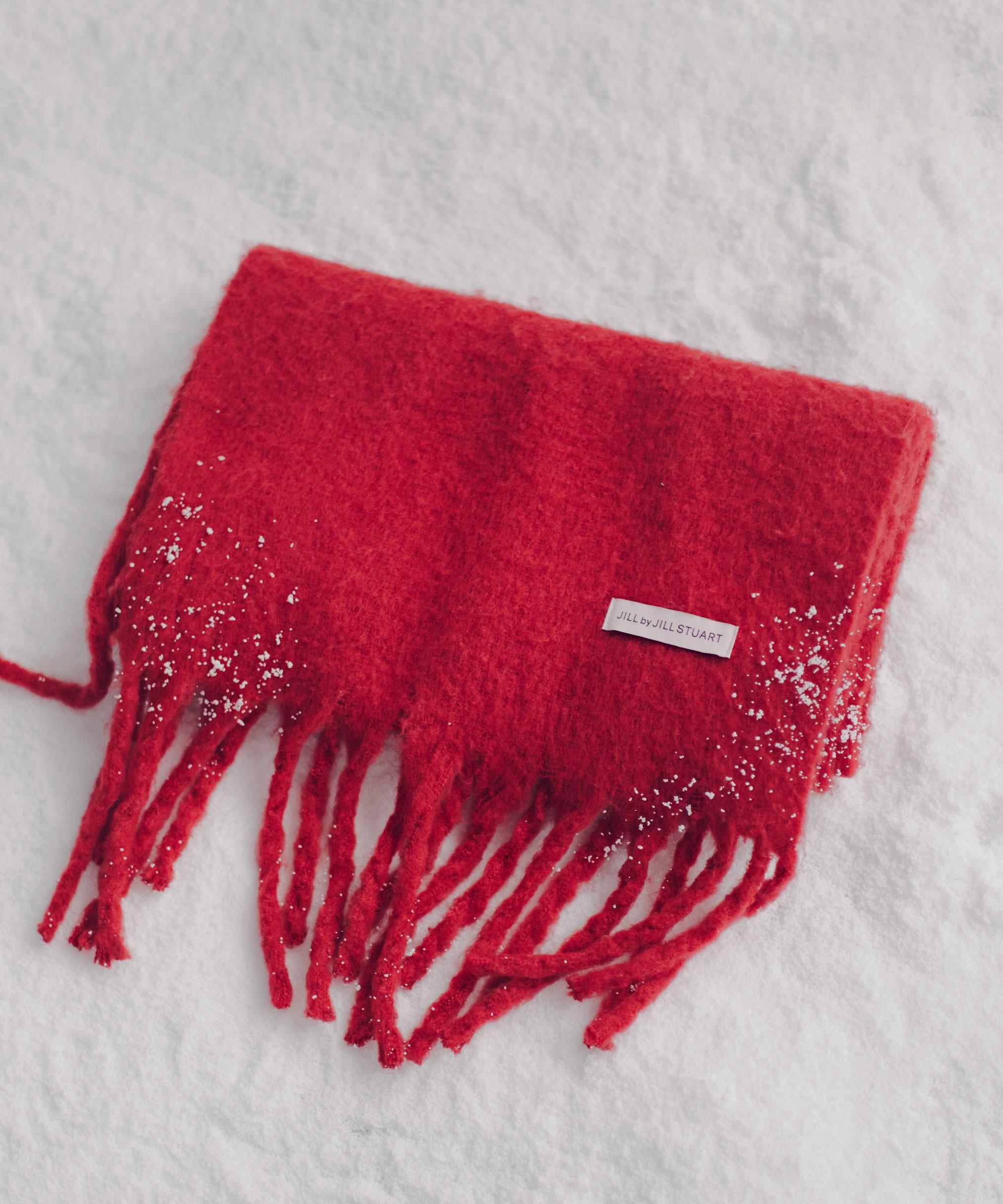 ループヤーンフラッフィーストール レッド