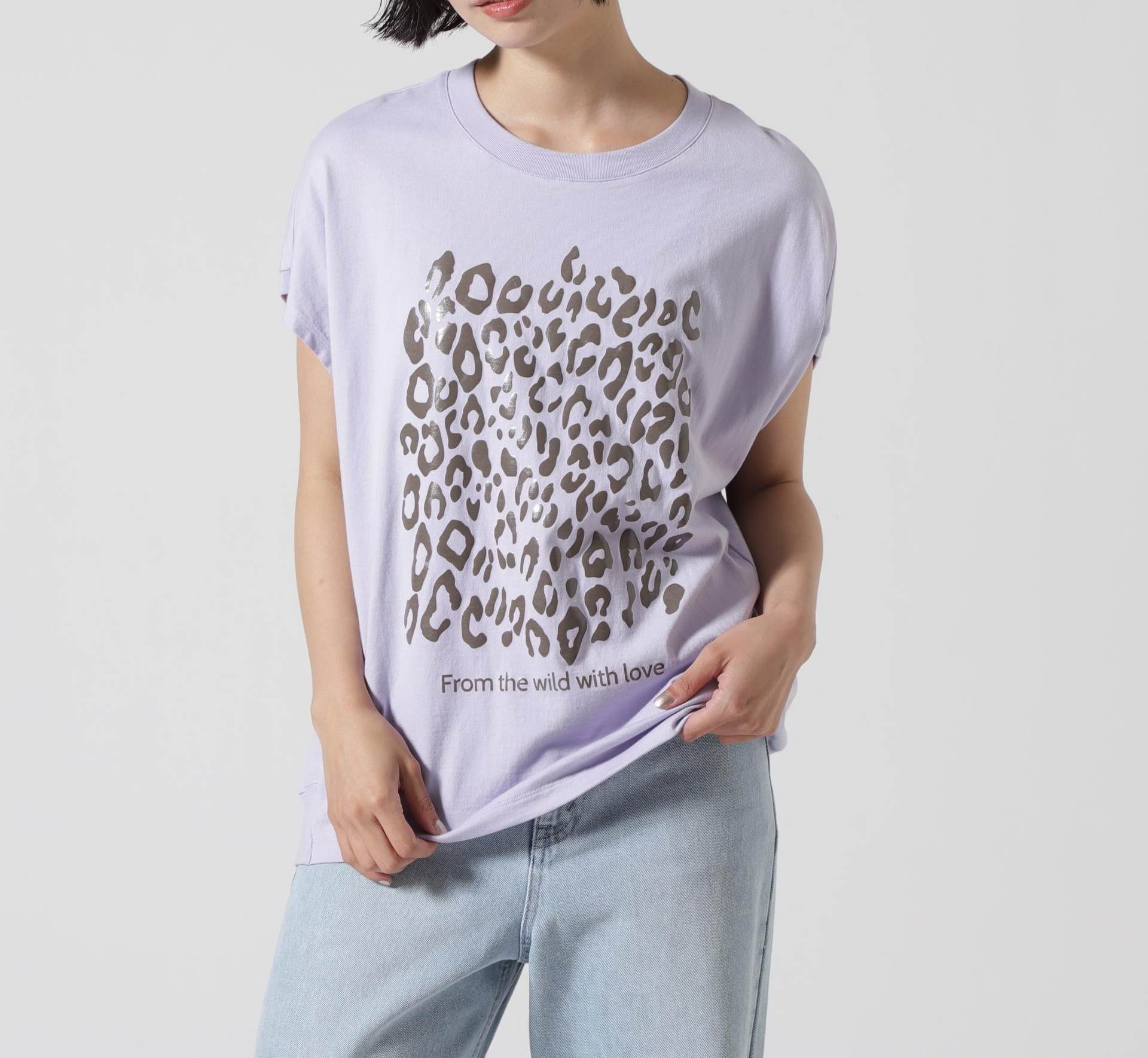 Munich（ミューニック）R'2nd別注レオパードプリントＴシャツ パープル