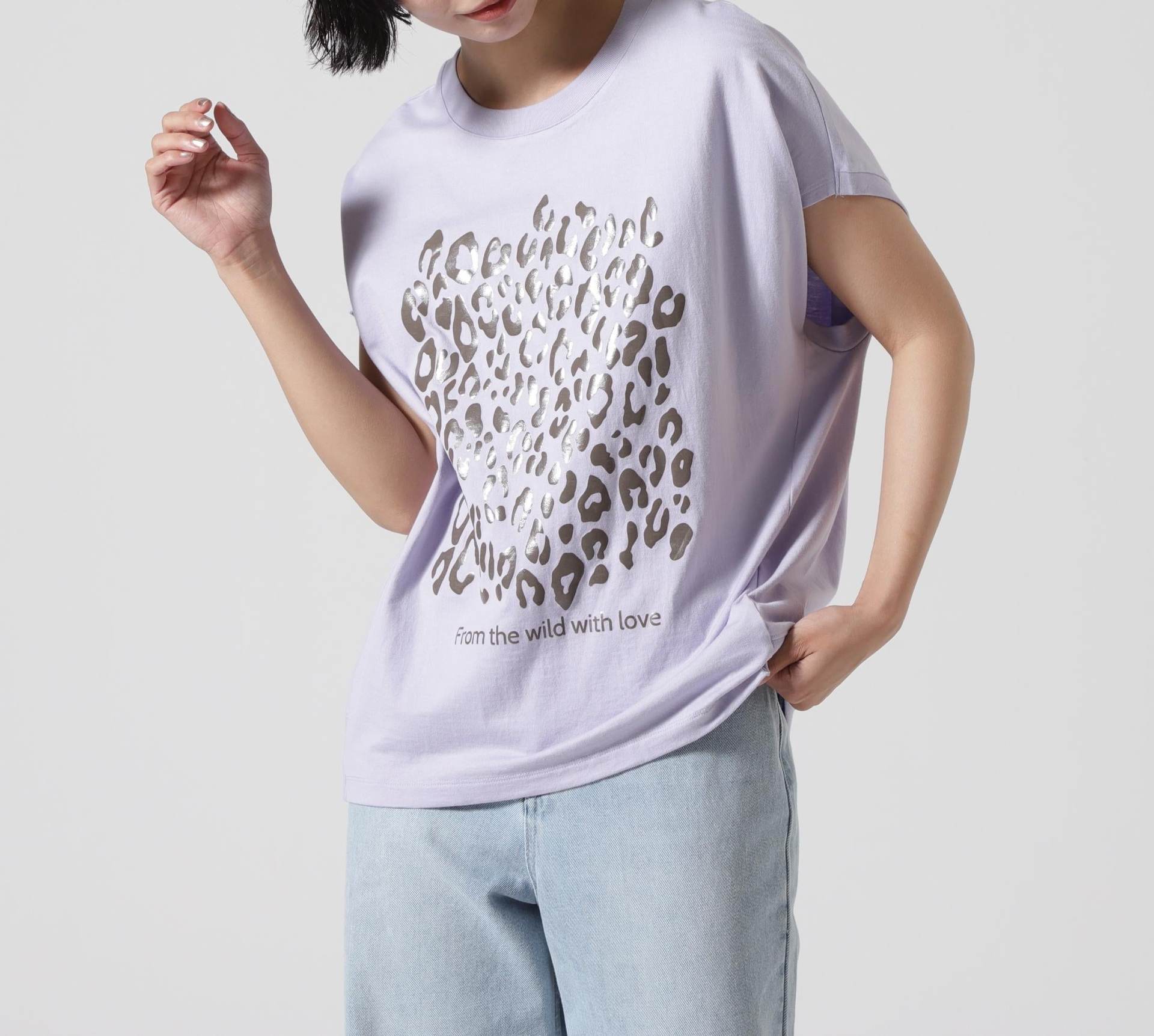 Munich（ミューニック）R'2nd別注レオパードプリントＴシャツ パープル