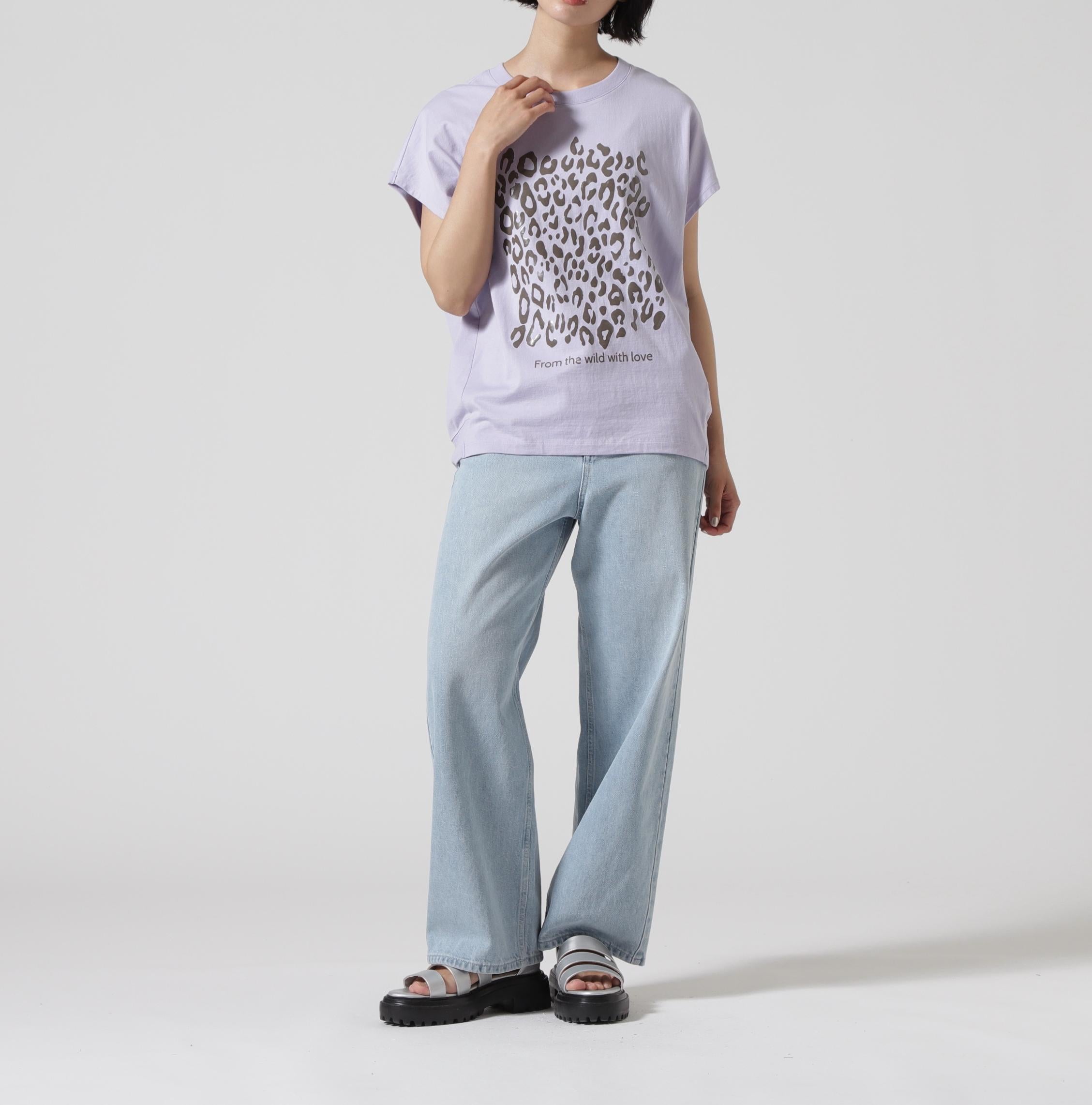 Munich（ミューニック）R'2nd別注レオパードプリントＴシャツ パープル