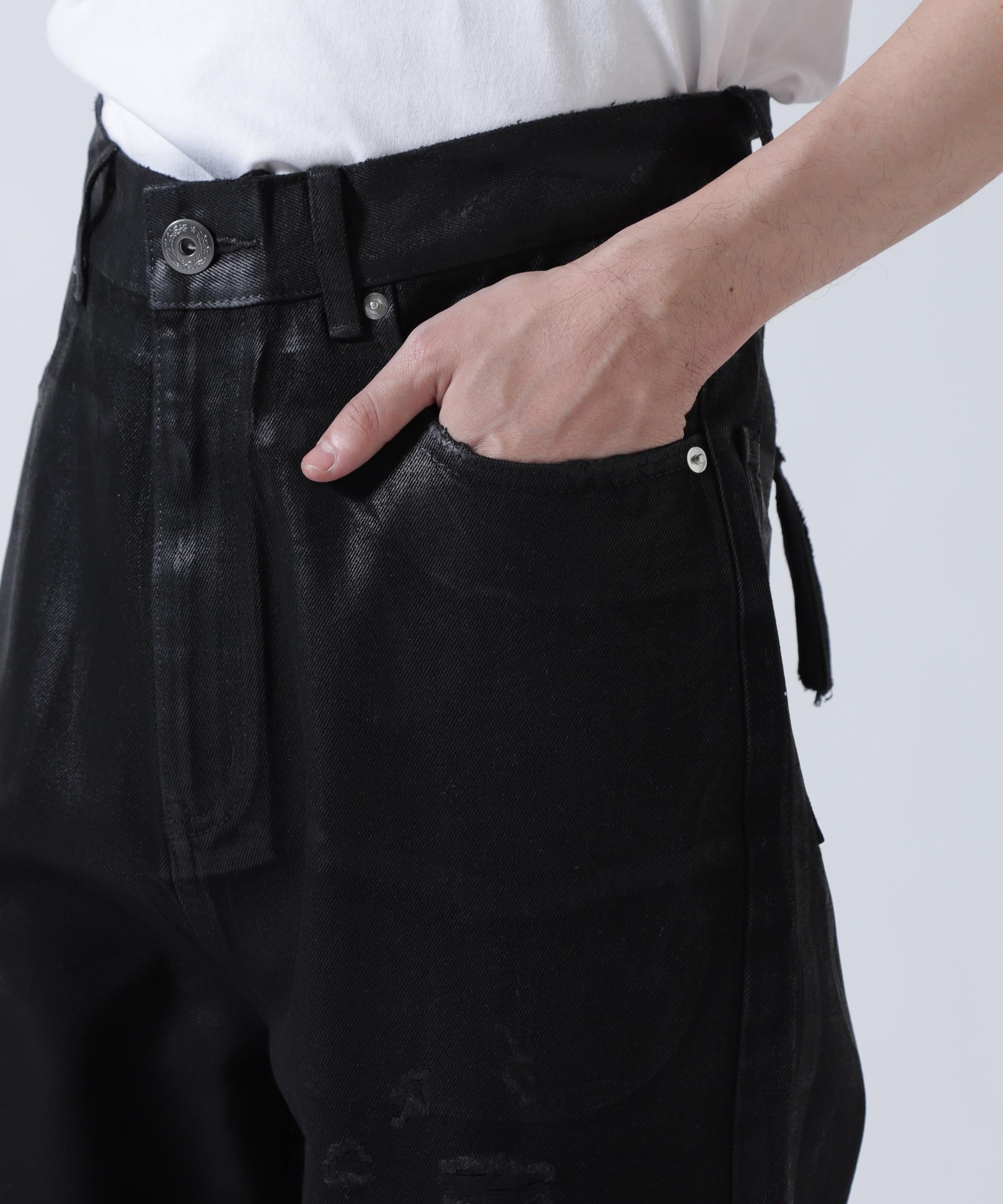 FR(13)NDS /フレンズ/BLACK COATINGFLARE PANTS ブラック
