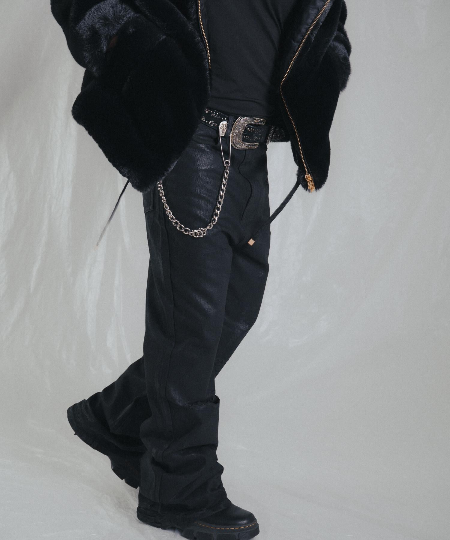 FR(13)NDS /フレンズ/BLACK COATINGFLARE PANTS ブラック