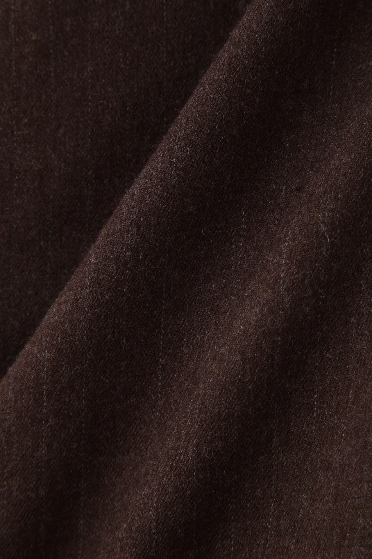 ◆ウールフラノワイドテーパードパンツ ブラウンストライプ3