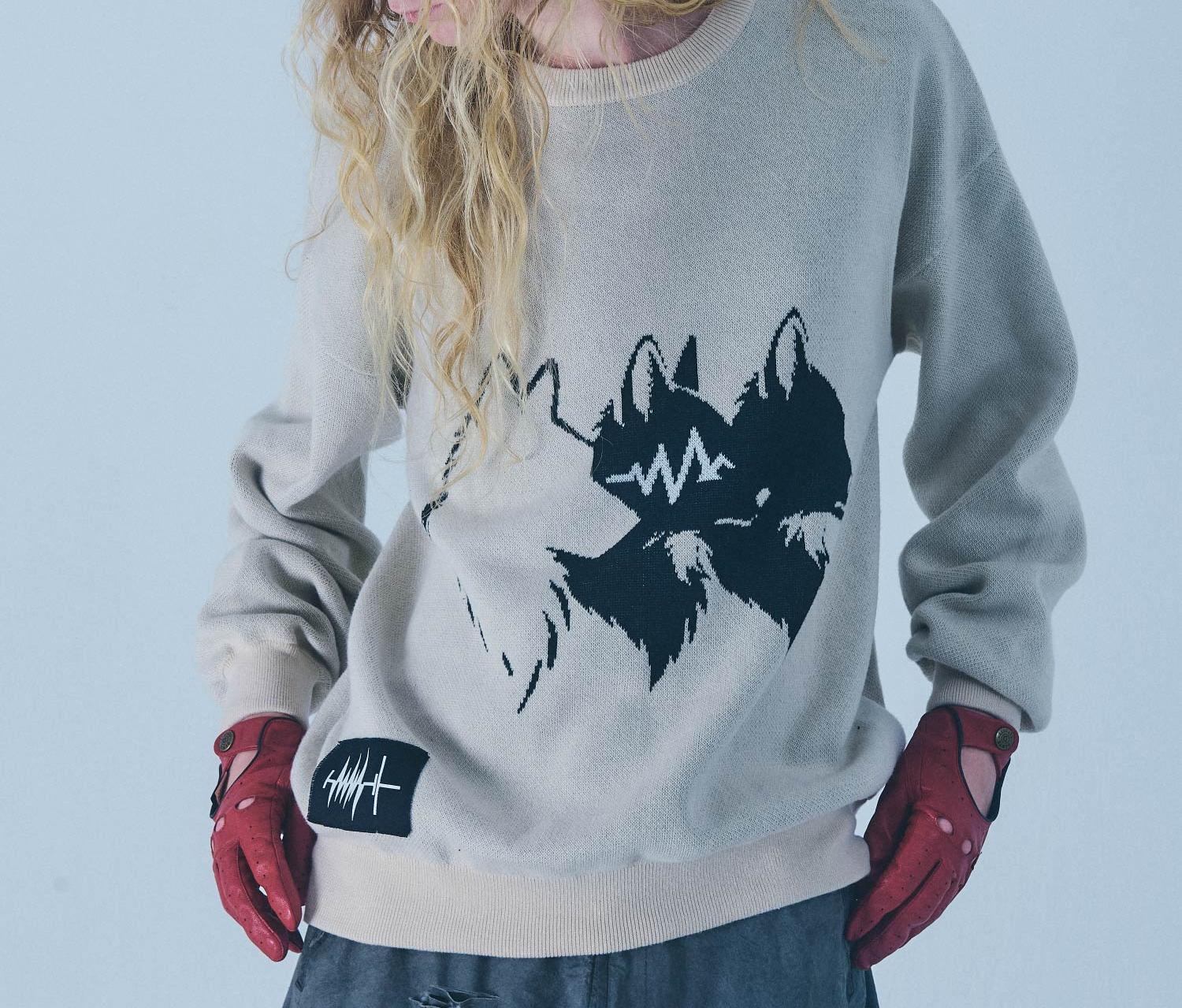 F><13NDS/フレンズ/Wolf M KNIT ベージュ