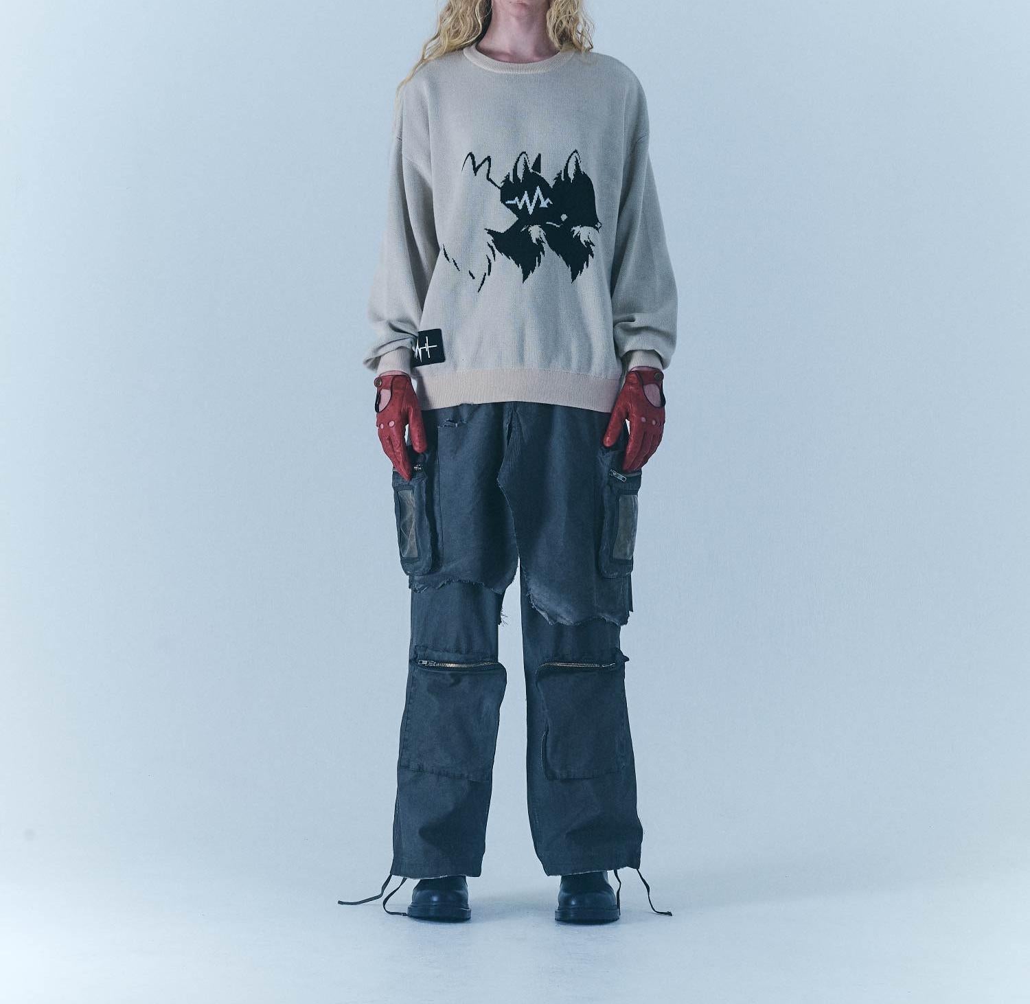 F><13NDS/フレンズ/Wolf M KNIT ベージュ