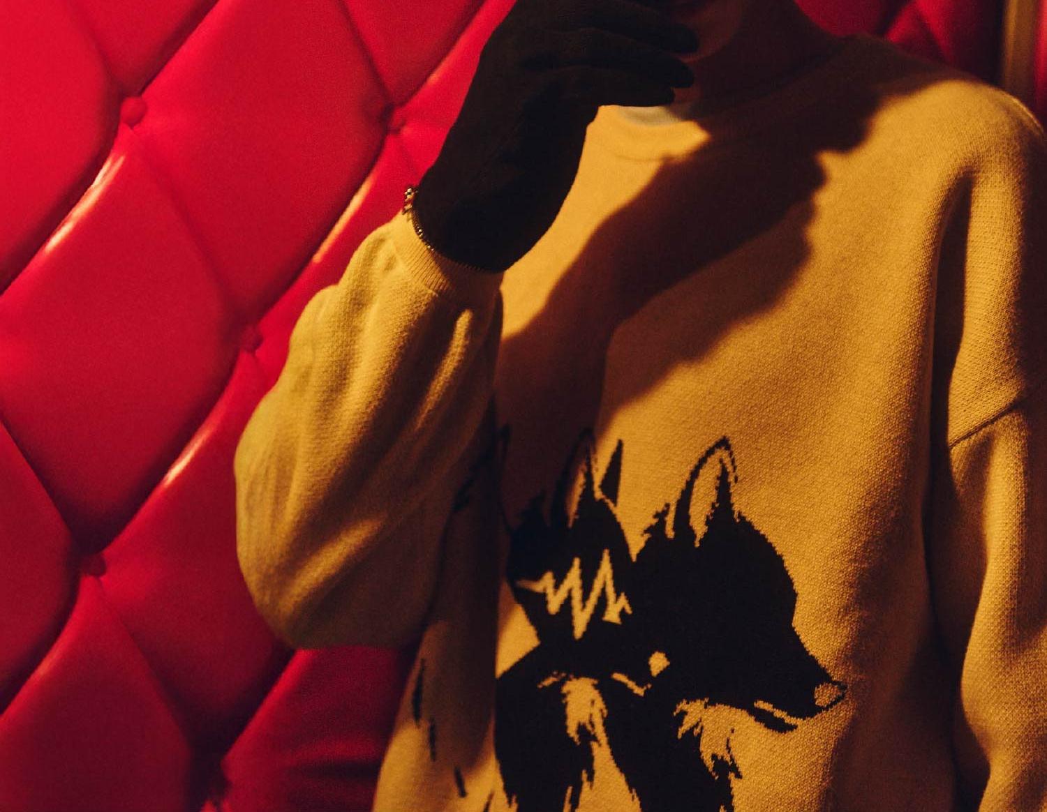 F><13NDS/フレンズ/Wolf M KNIT ベージュ