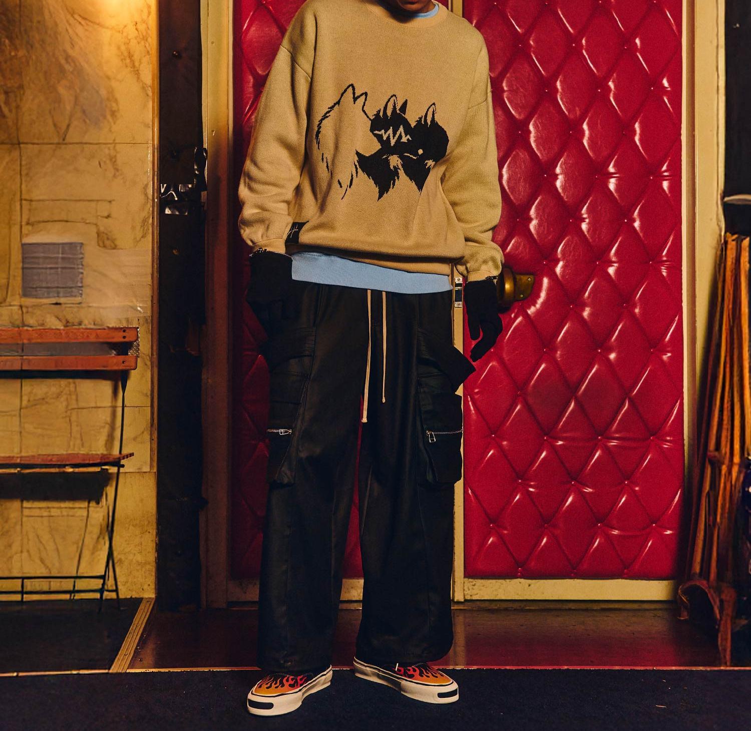 F><13NDS/フレンズ/Wolf M KNIT ベージュ
