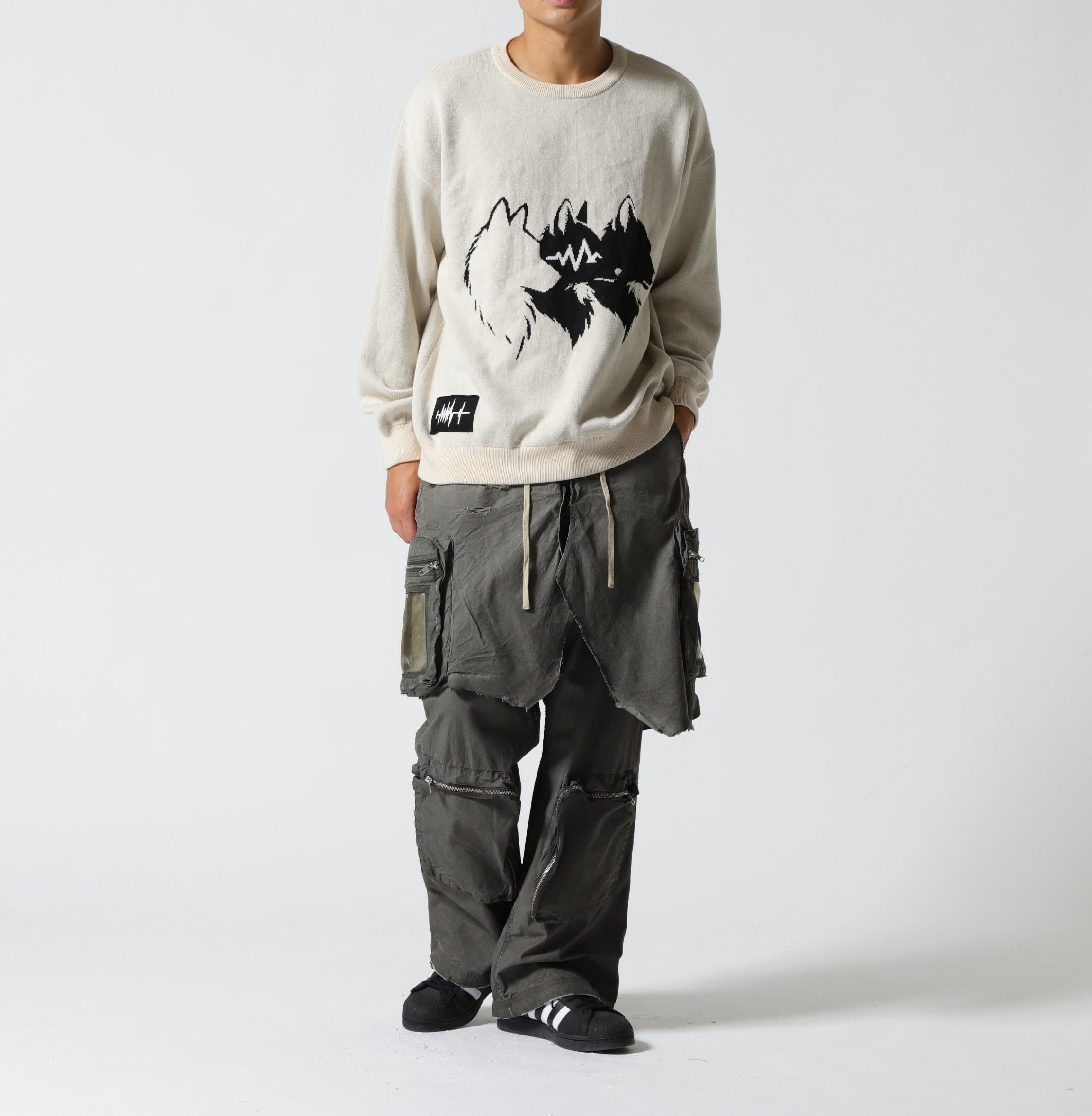 F><13NDS/フレンズ/Wolf M KNIT ベージュ