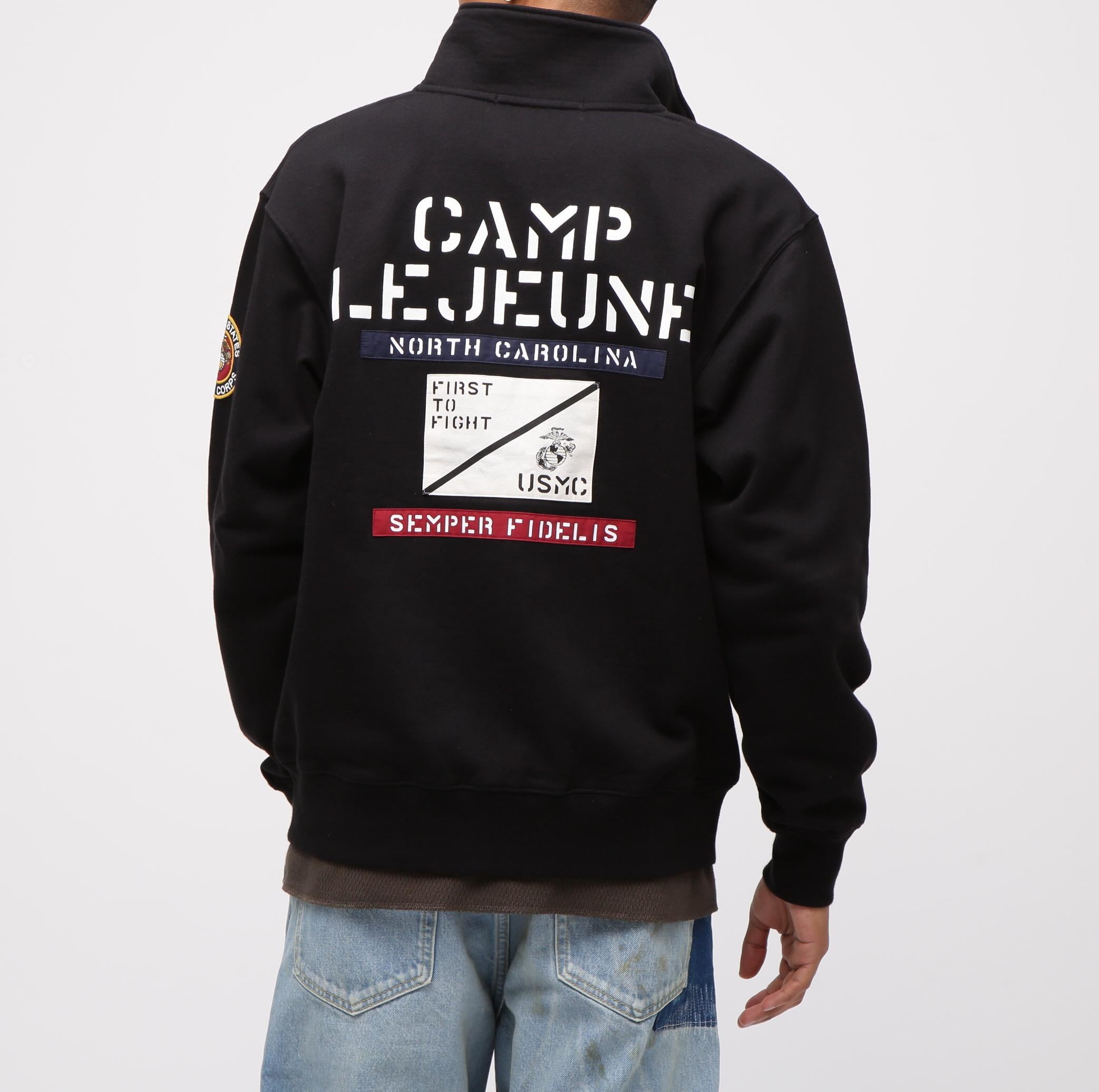 《直営店限定》CAMP LEJEUNE PATCHED STAND ZIP SWEAT ブラック