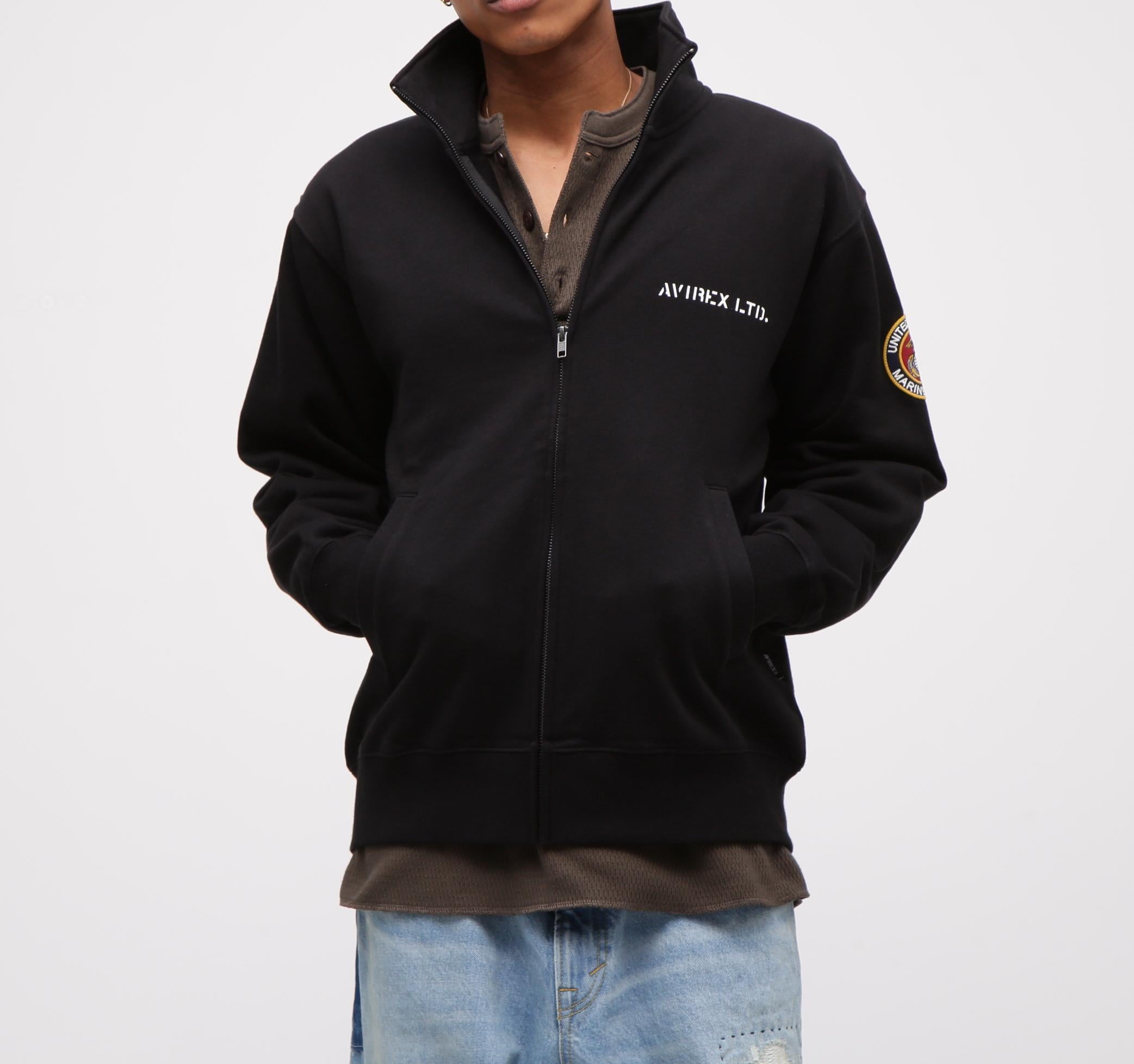 《直営店限定》CAMP LEJEUNE PATCHED STAND ZIP SWEAT ブラック